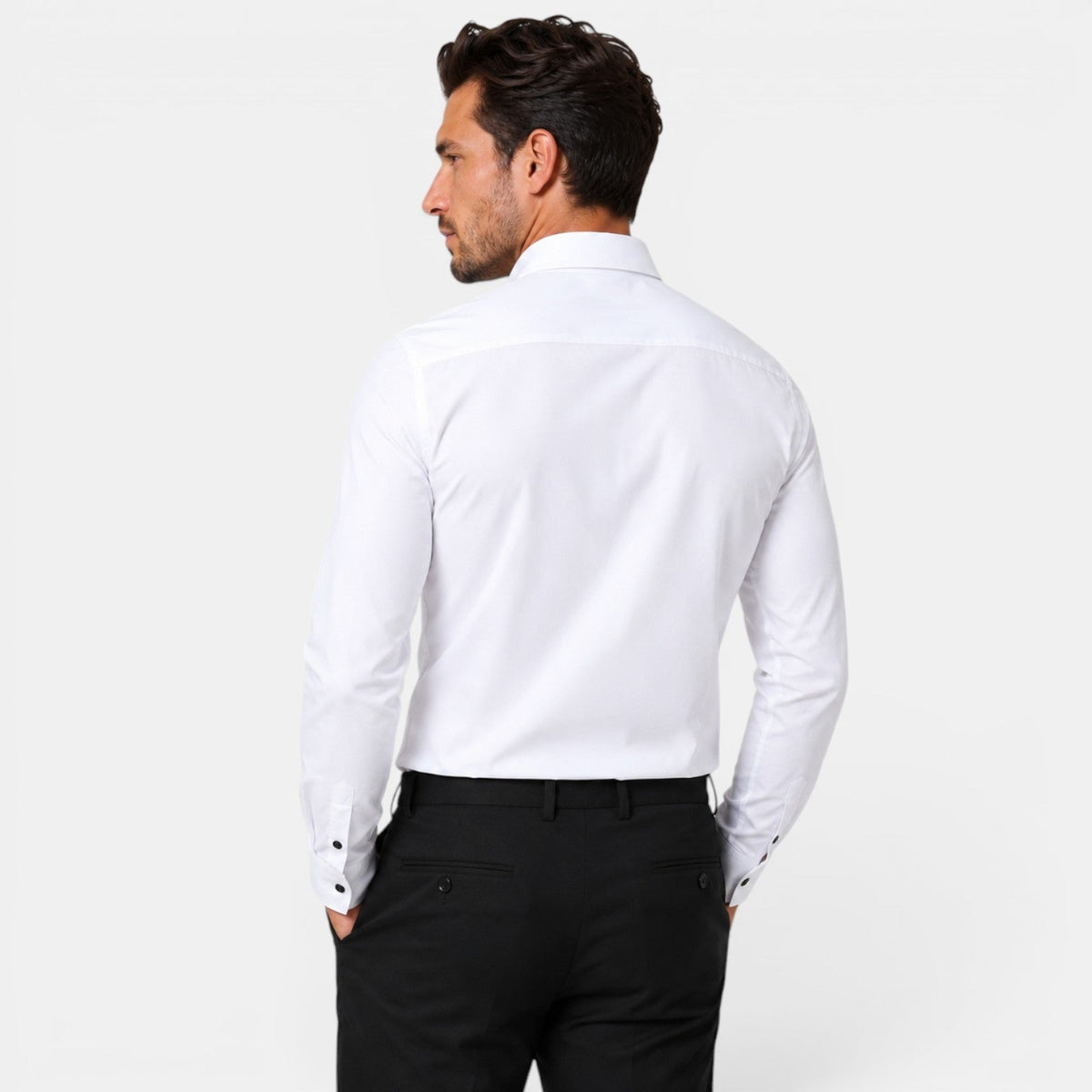 Camicia Uomo Elegante Slim Fit Elasticizzata da Cerimonia