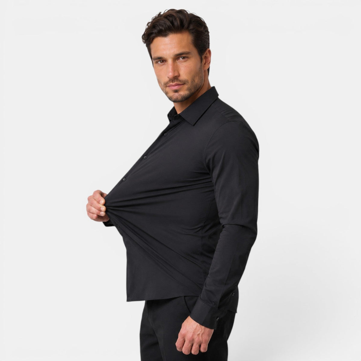 Camicia Uomo Elegante Slim Fit Elasticizzata da Cerimonia