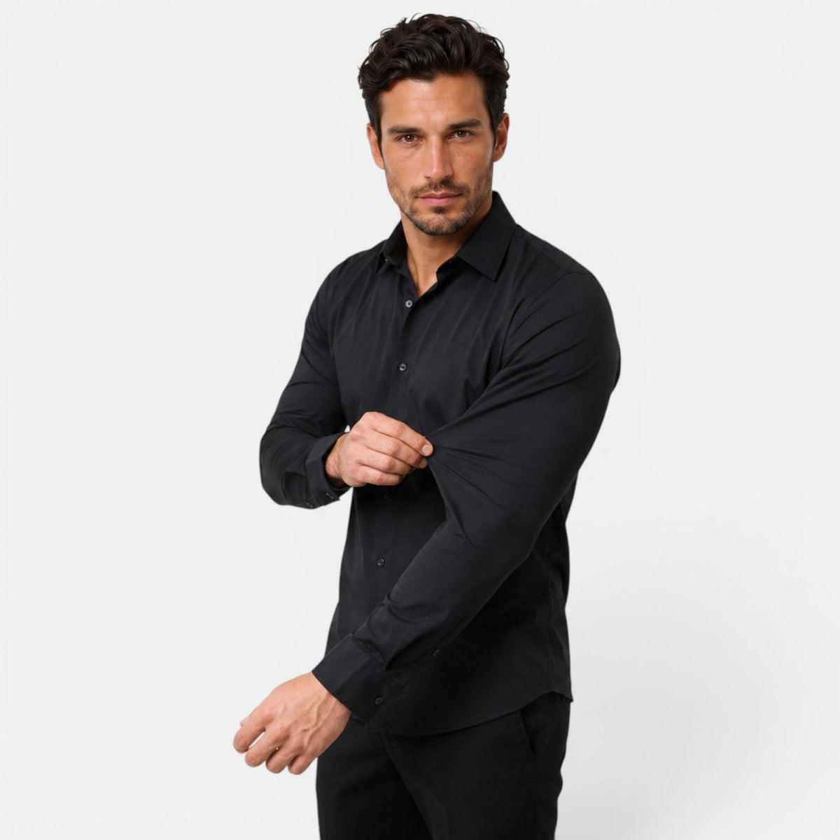 Camicia Uomo Elegante Slim Fit Elasticizzata da Cerimonia
