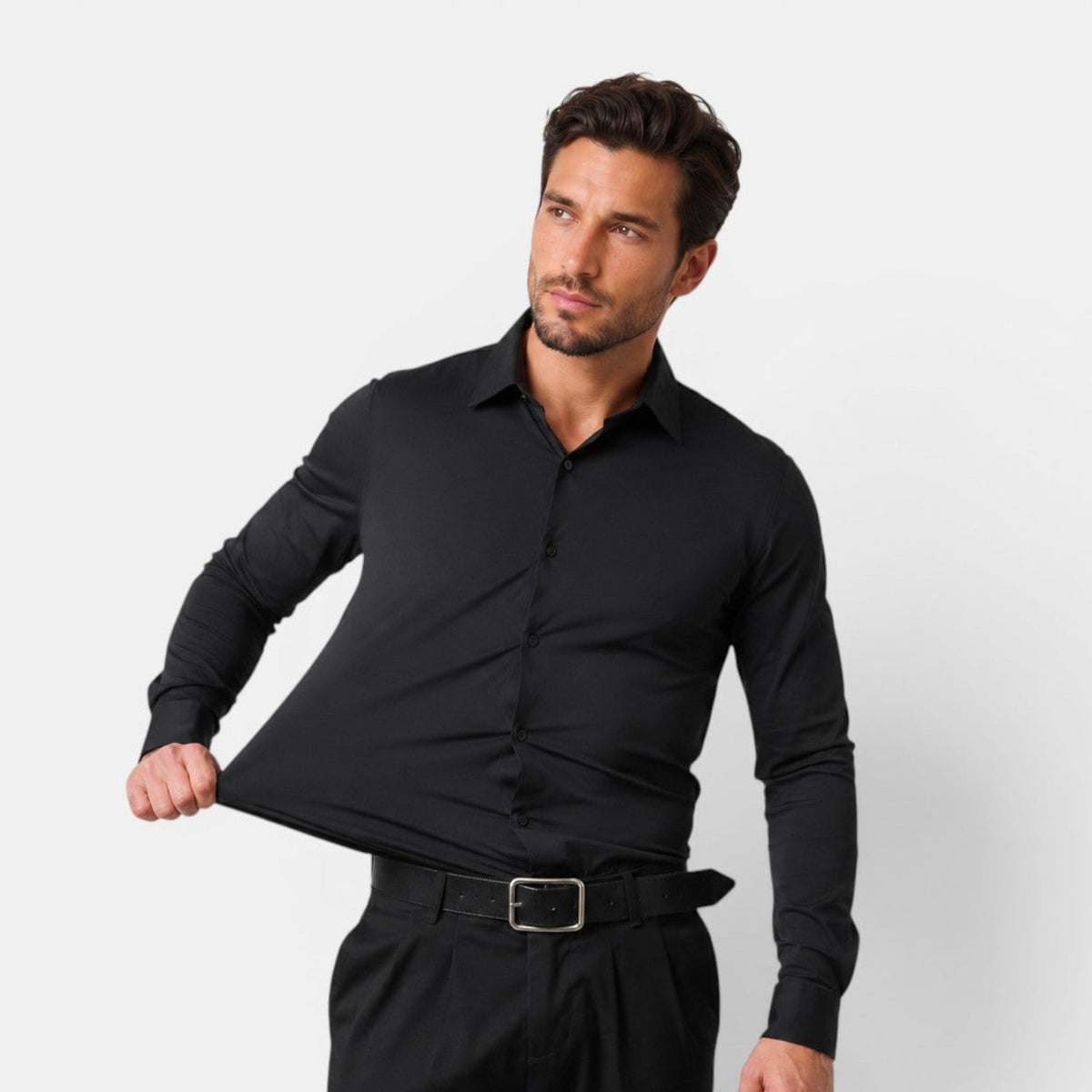 Camicia Uomo Elegante Slim Fit Elasticizzata da Cerimonia