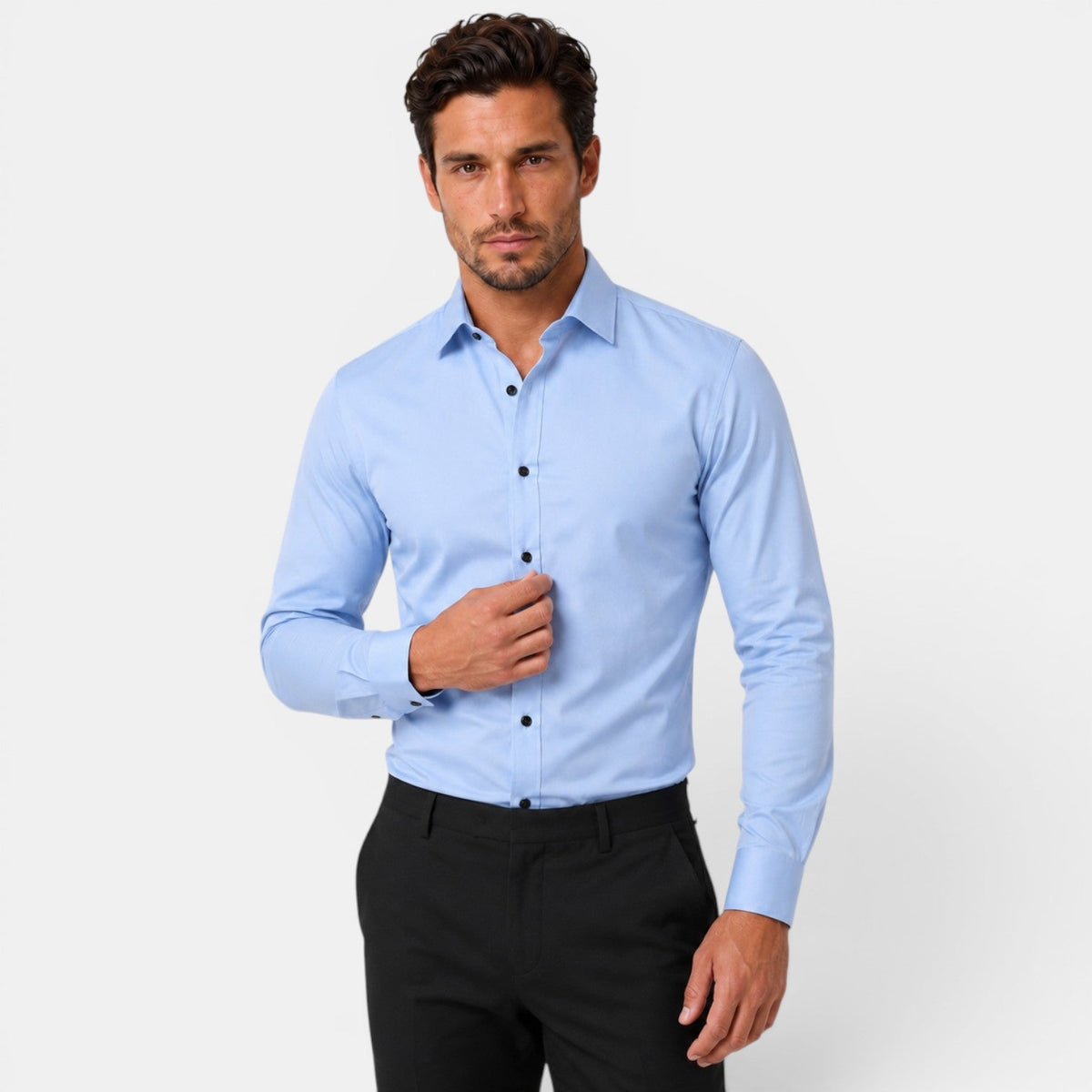 Camicia Uomo Elegante Slim Fit Elasticizzata da Cerimonia