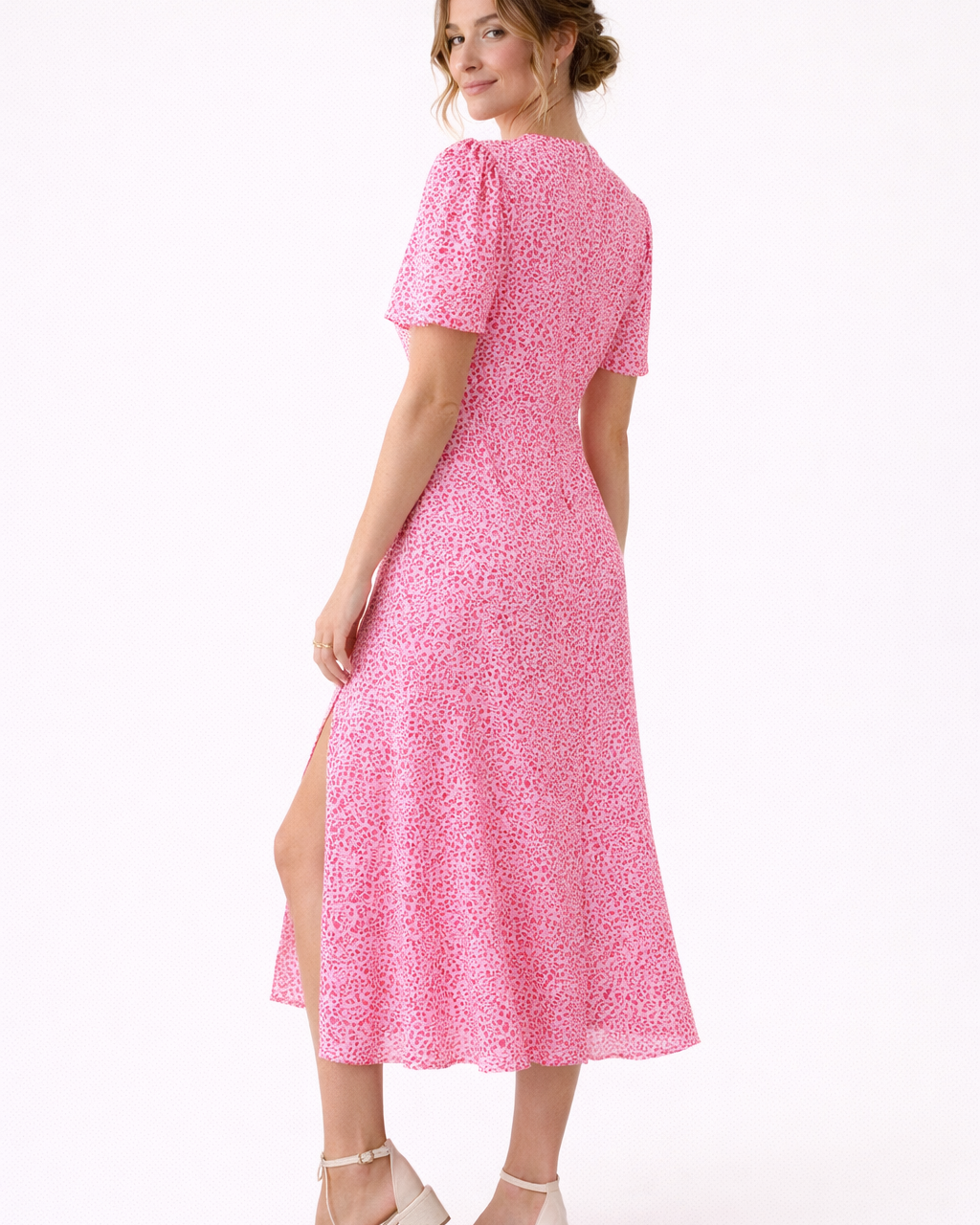 Abito Midi Donna Leggero Spacco Frontale Estivo