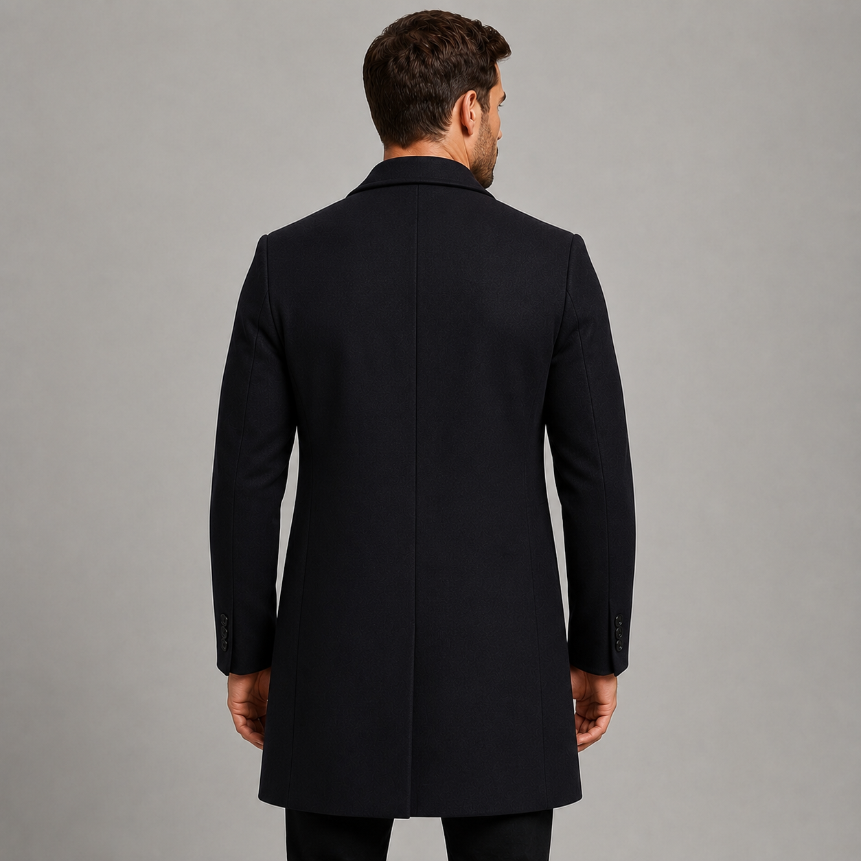 Cappotto Uomo Sartoriale Monopetto Revers Dentellati Lungo