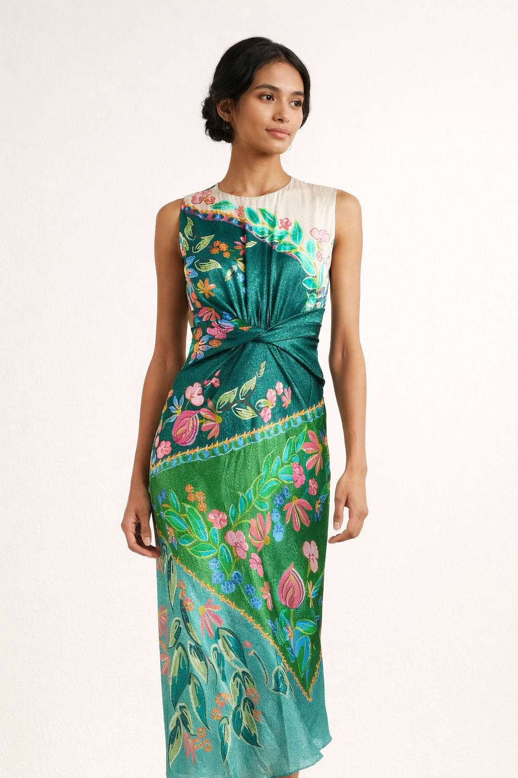 Aurazio Vestito Midi Stampato Elegante Da Donna