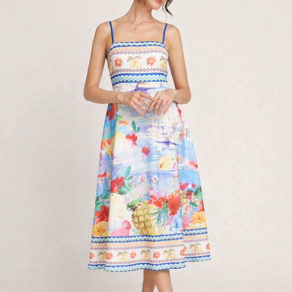 Aurazio Vestito Midi Floreale per Donna