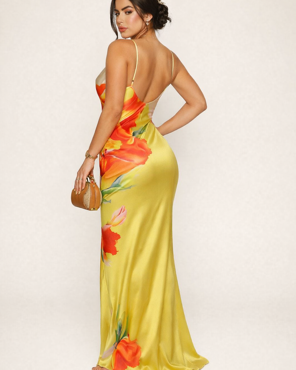 Vestito Lungo Donna Floreale Spalline Sottili Estivo