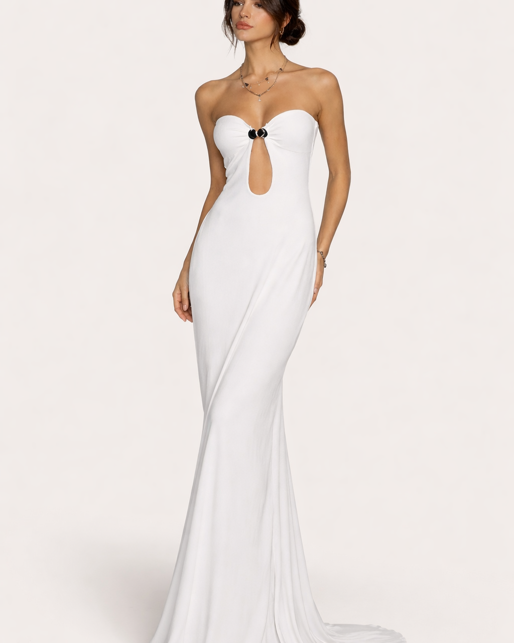 Vestito Lungo Donna Senza Spalline Elegante Estivo