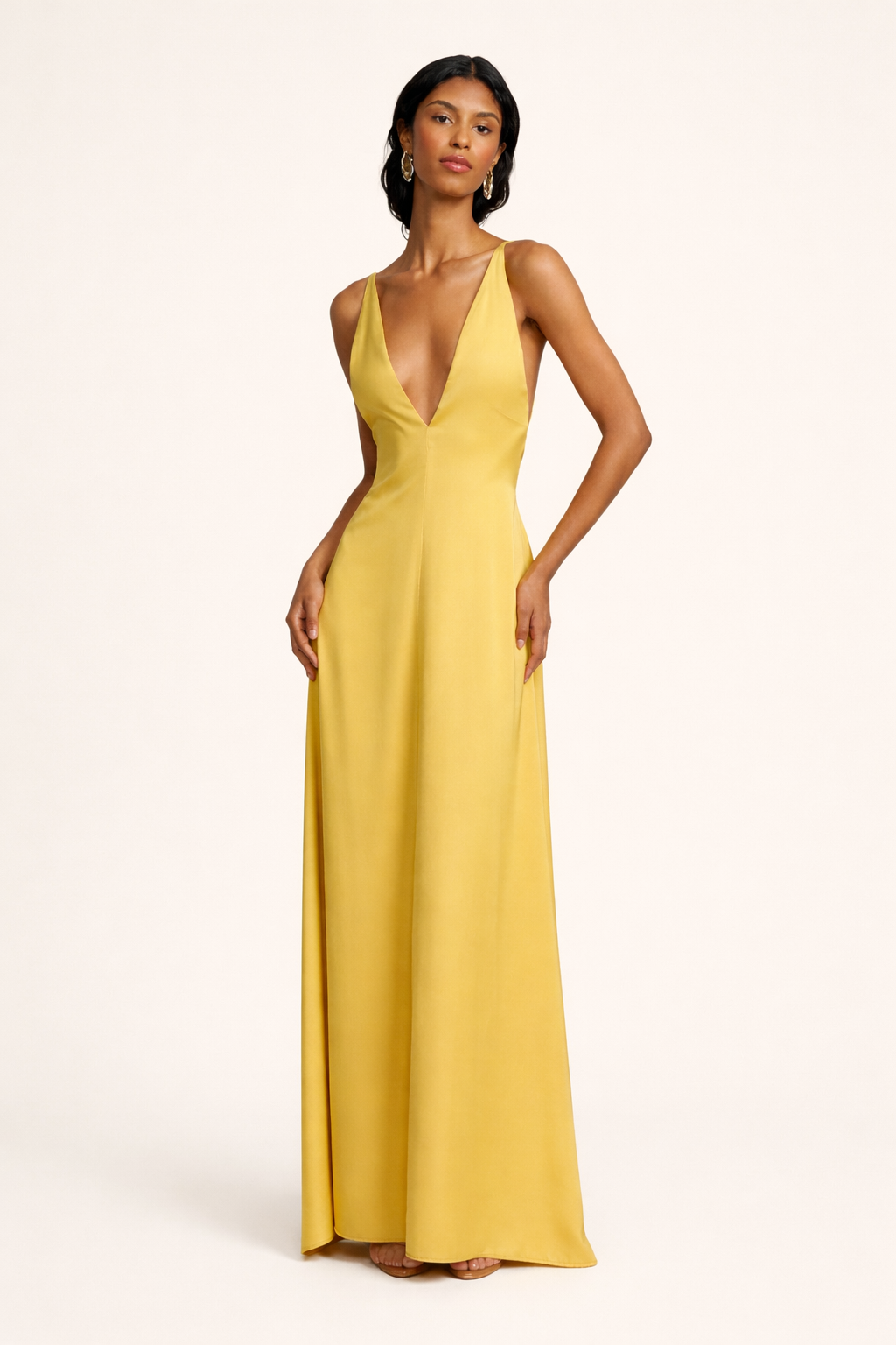 Aurazio Vestito Maxi con Scollo a V per Donne