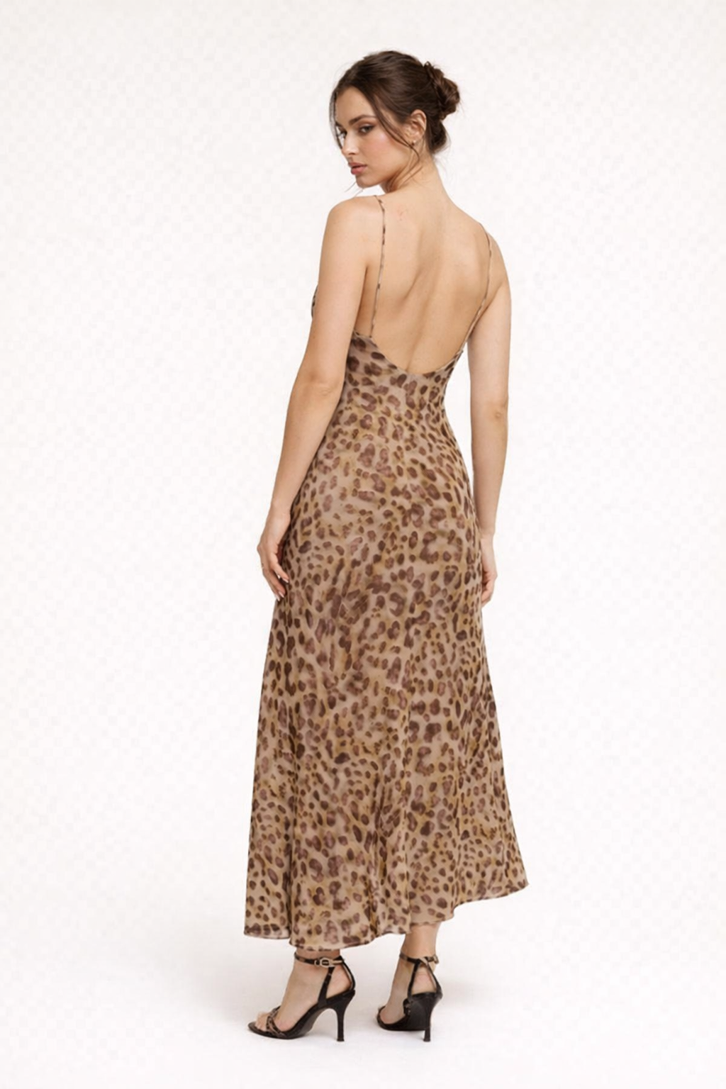 Aurazio Vestito Lungo Leopardato per Donne