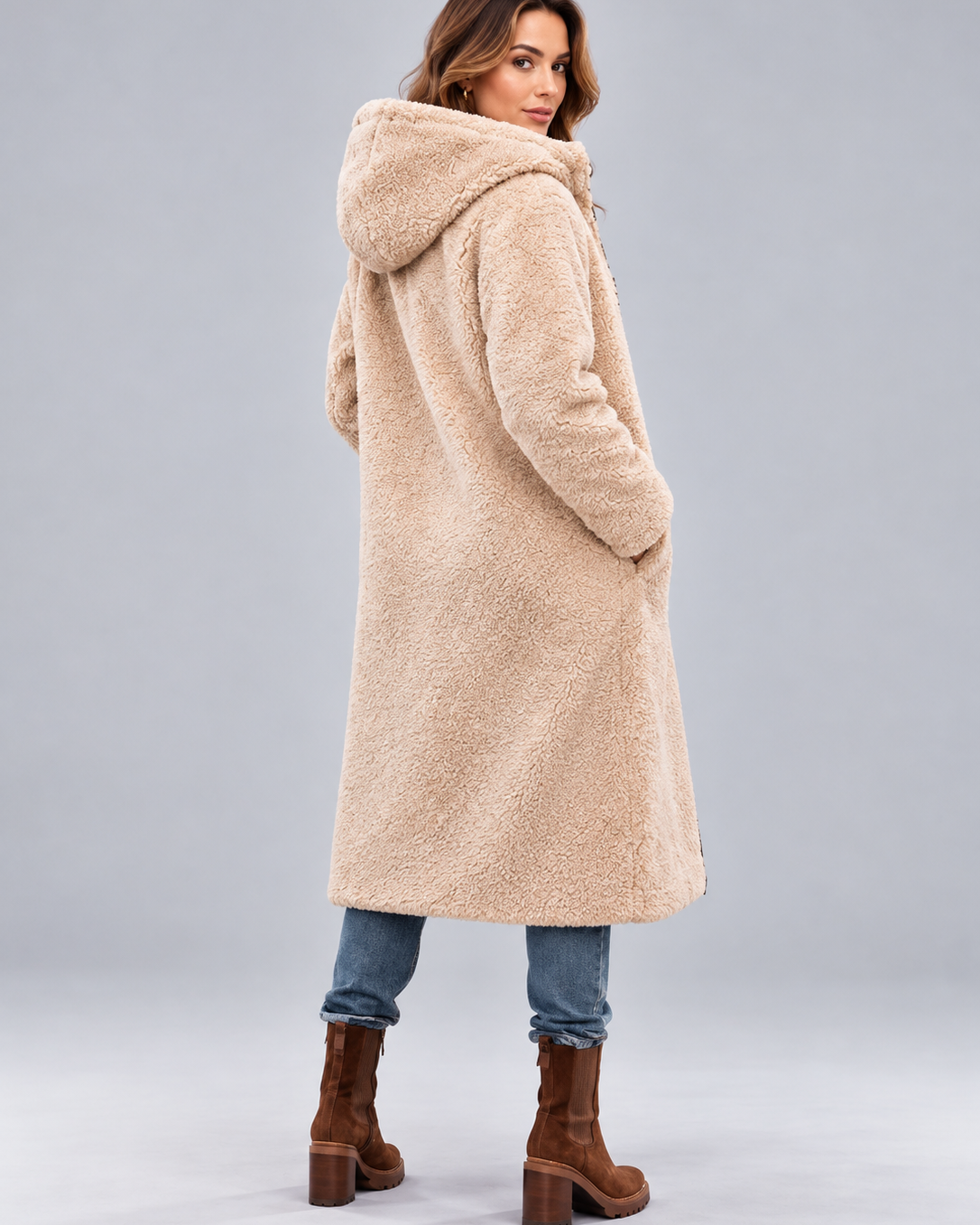 Cappotto Donna Reversibile Teddy e Trapuntato Lungo
