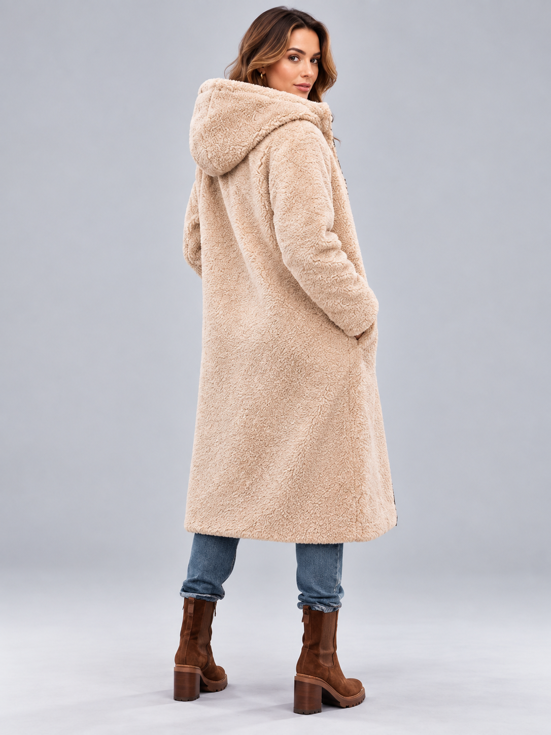 Cappotto Donna Reversibile Teddy e Trapuntato Lungo