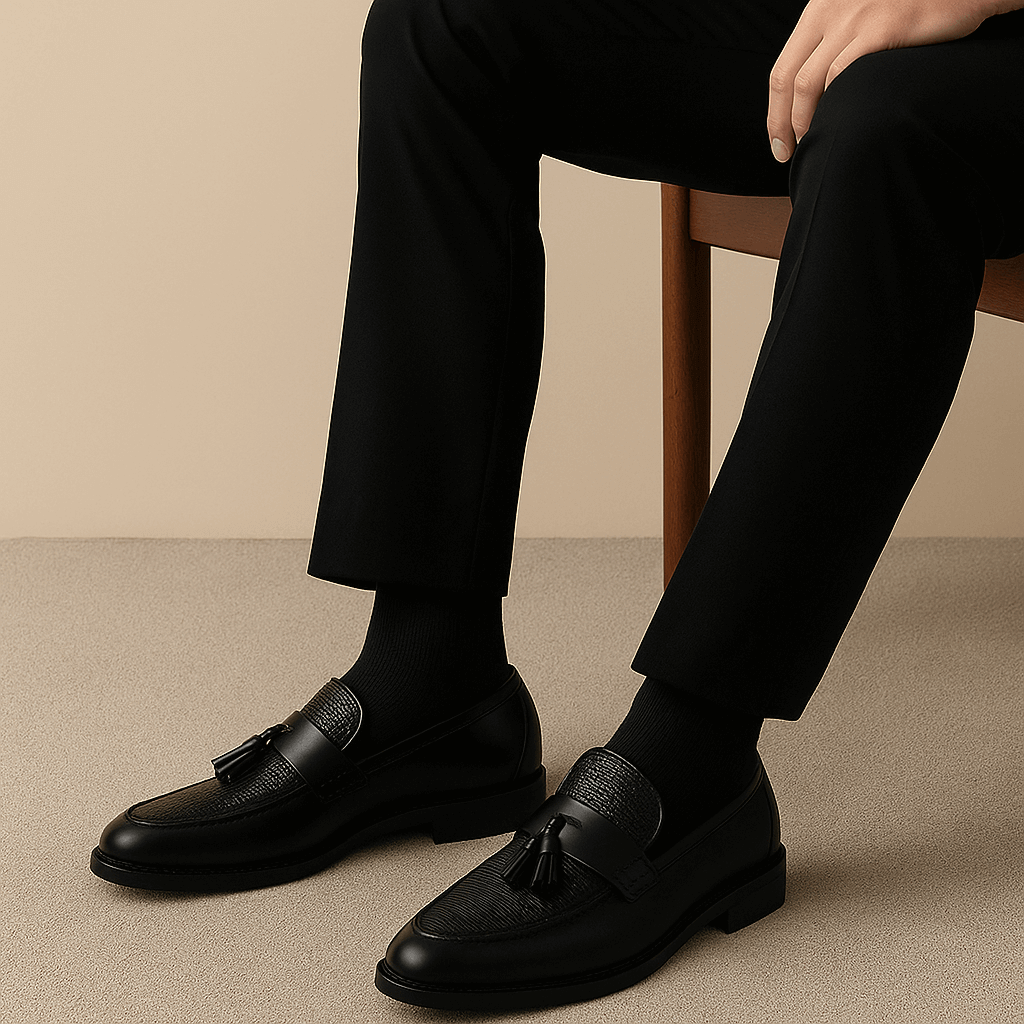 Mocassini Uomo con Nappine Tomaia Intrecciata Slip-On Eleganti