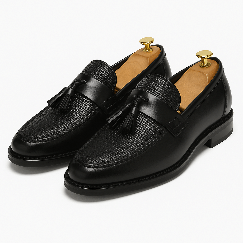 Mocassini Uomo con Nappine Tomaia Intrecciata Slip-On Eleganti
