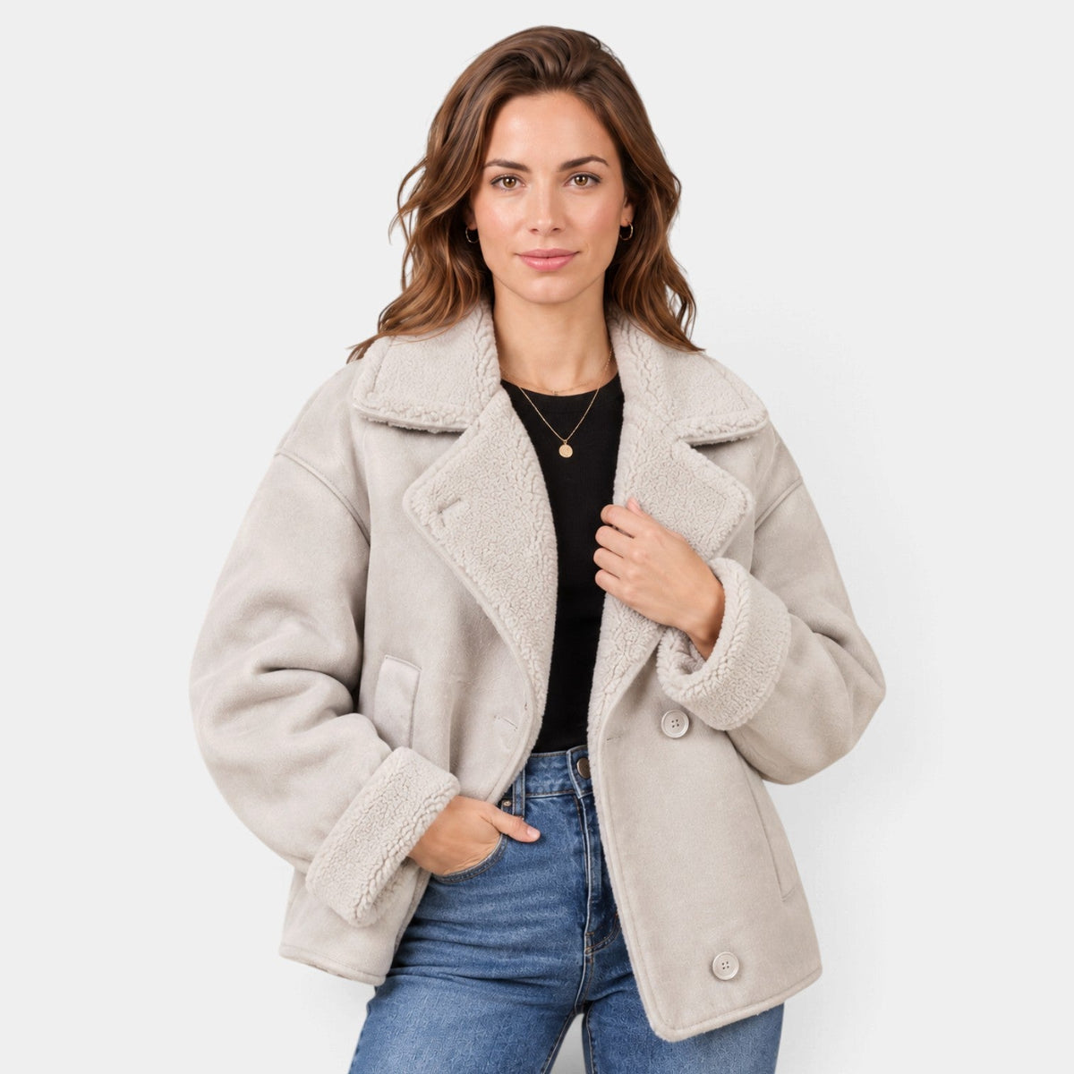 Cappotto Donna in Pelliccia Sintetica Oversize Elegante