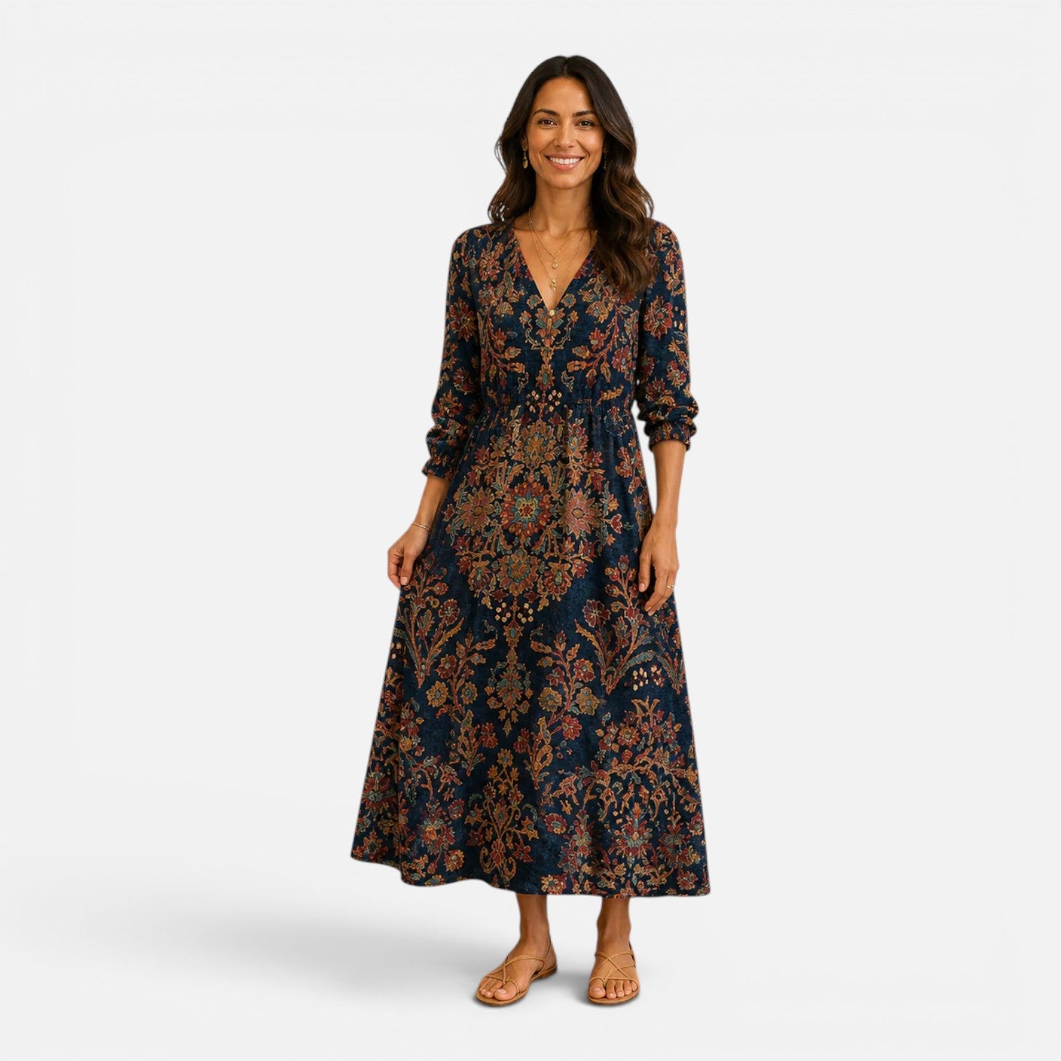 Abito Midi Donna Floreale Leggero Estivo Casual