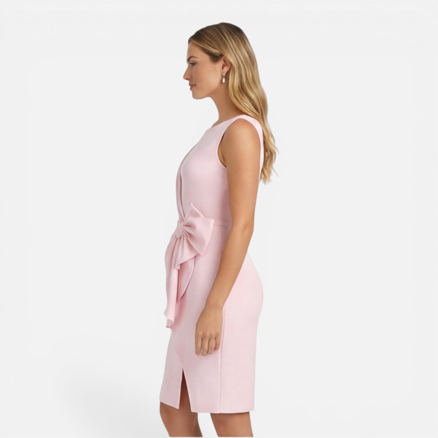 Abito Donna da Cocktail Slim Fit Fiocco in Vita Smanicato