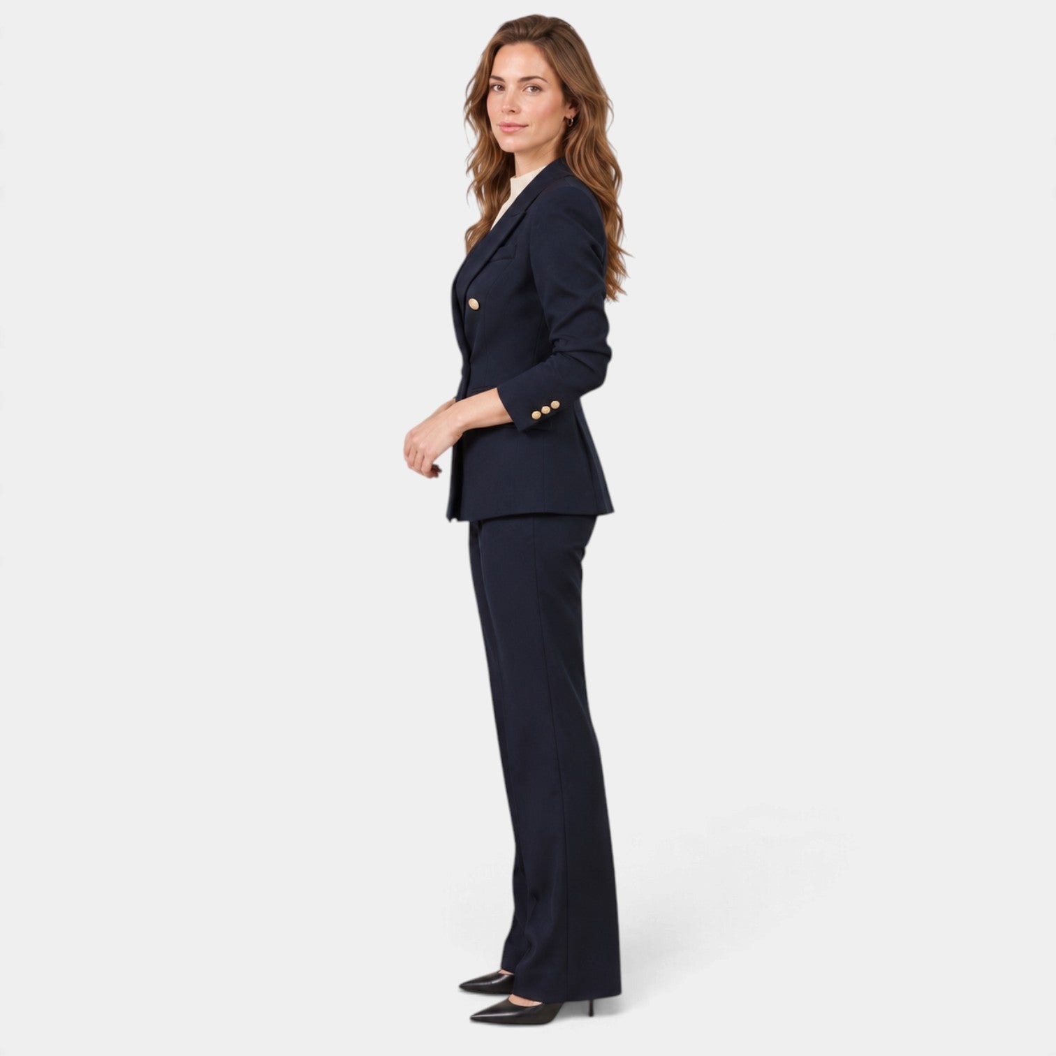 Tailleur Donna Elegante Blazer e Pantaloni Completo Due Pezzi