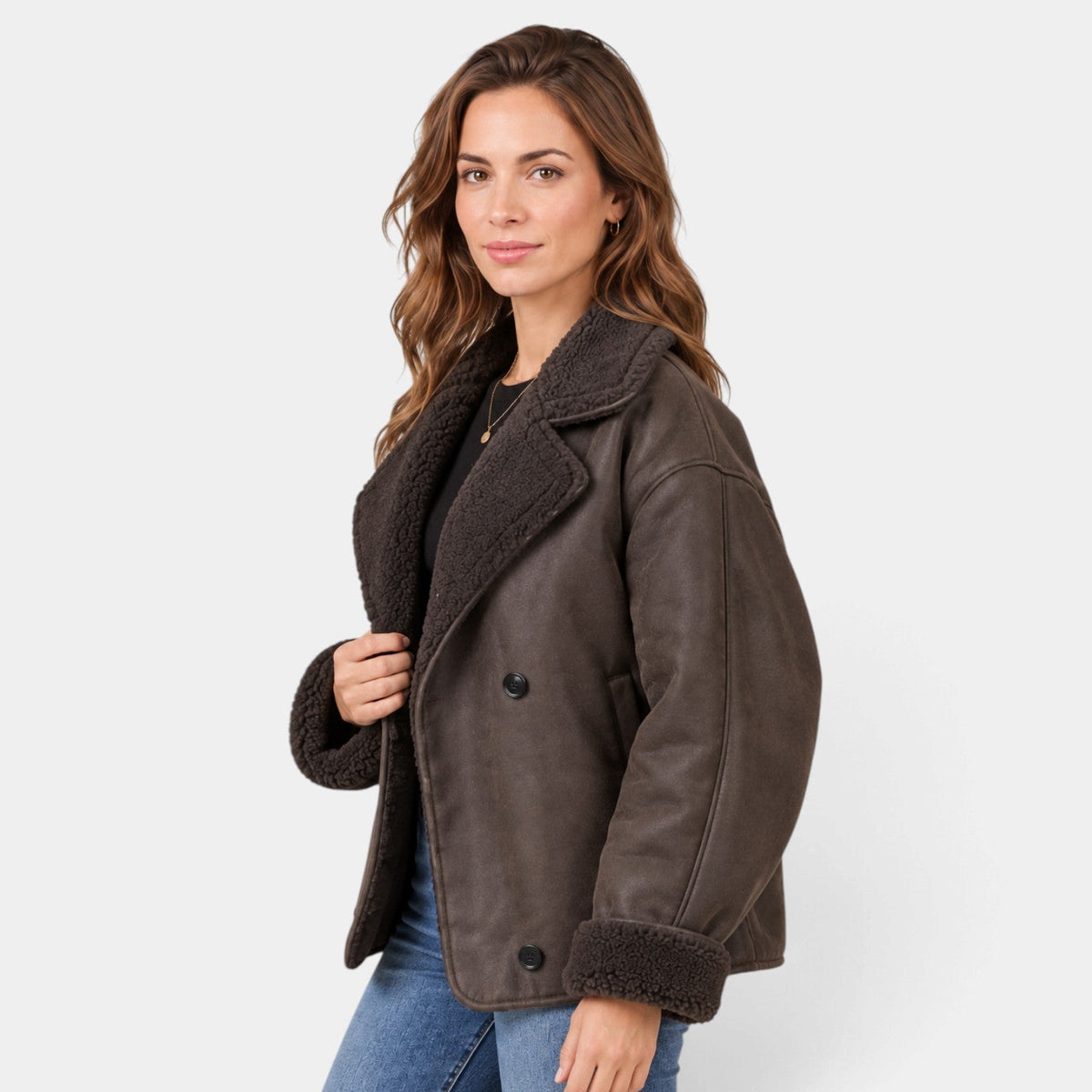 Cappotto Donna in Pelliccia Sintetica Oversize Elegante