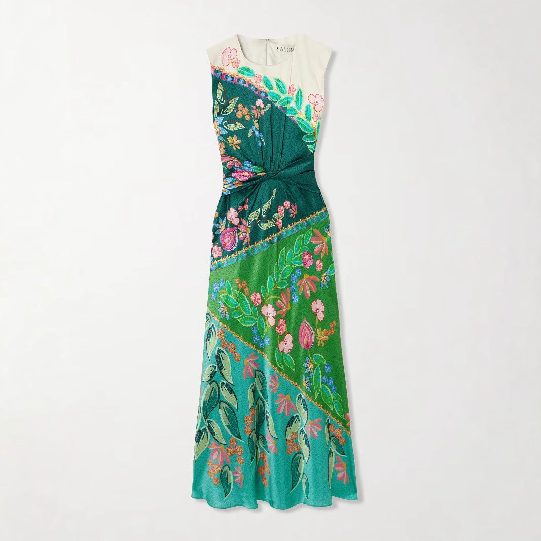 Aurazio Vestito Midi Stampato Elegante Da Donna