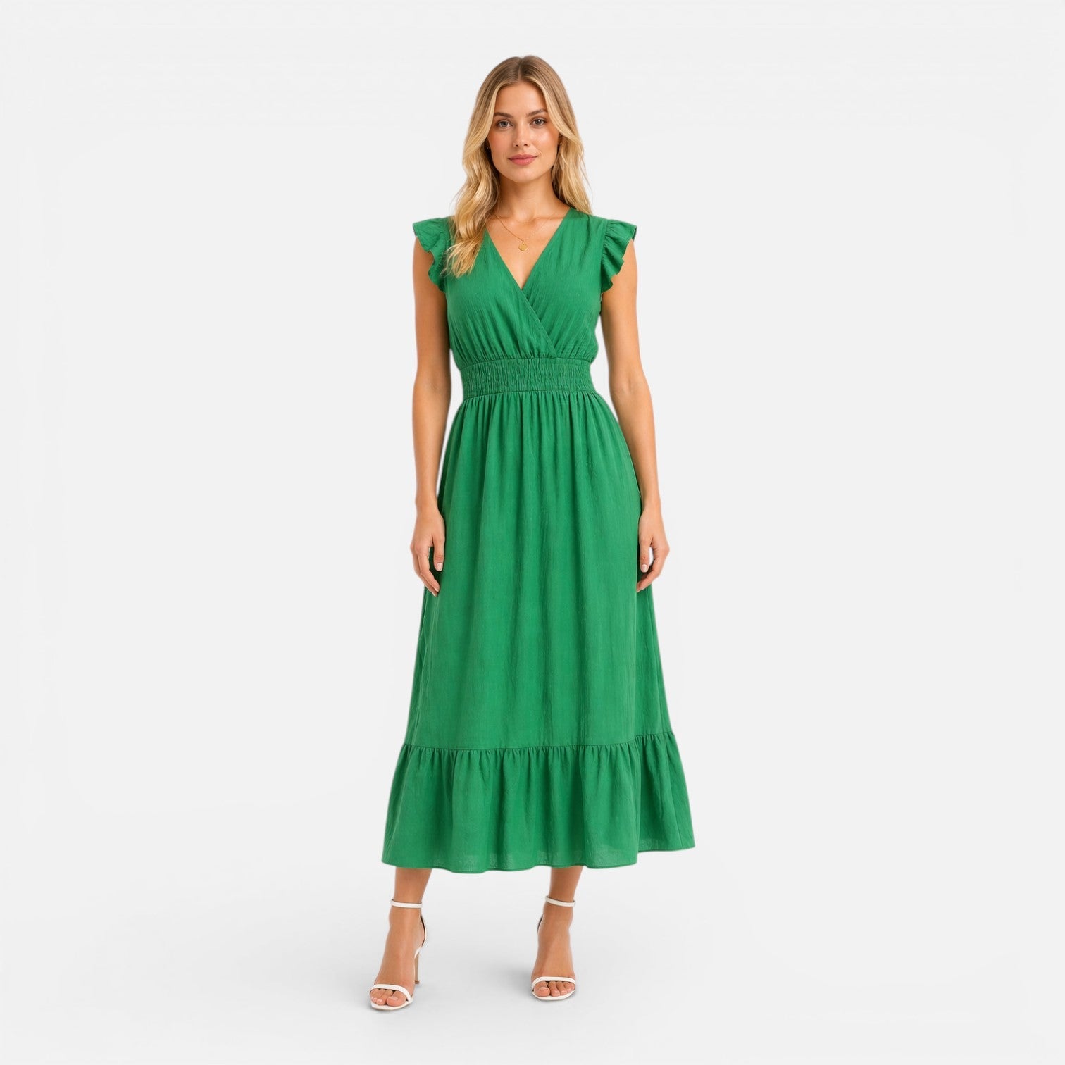 Abito Midi Donna in Cotone a Portafoglio Estivo Elegante