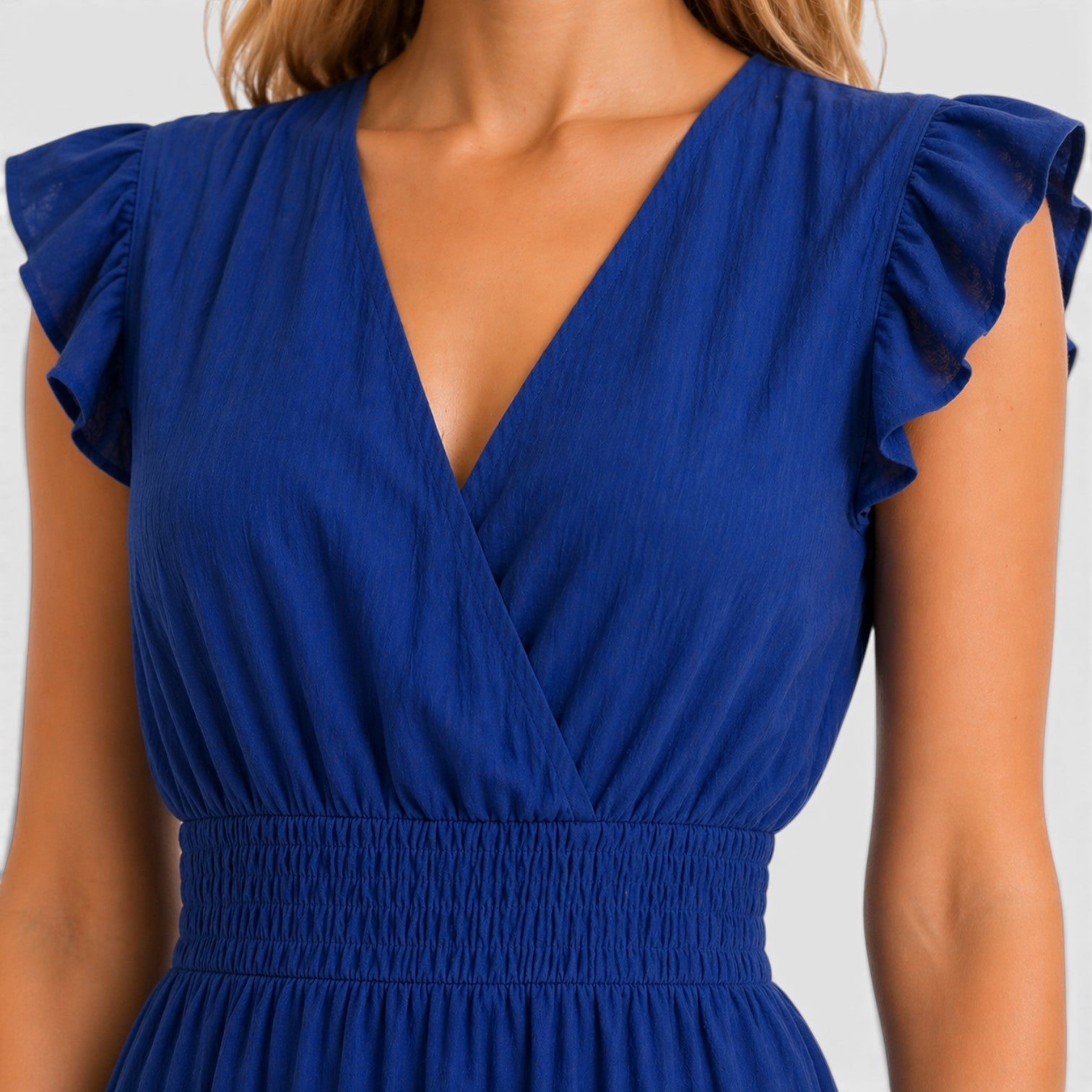 Abito Midi Donna in Cotone a Portafoglio Estivo Elegante