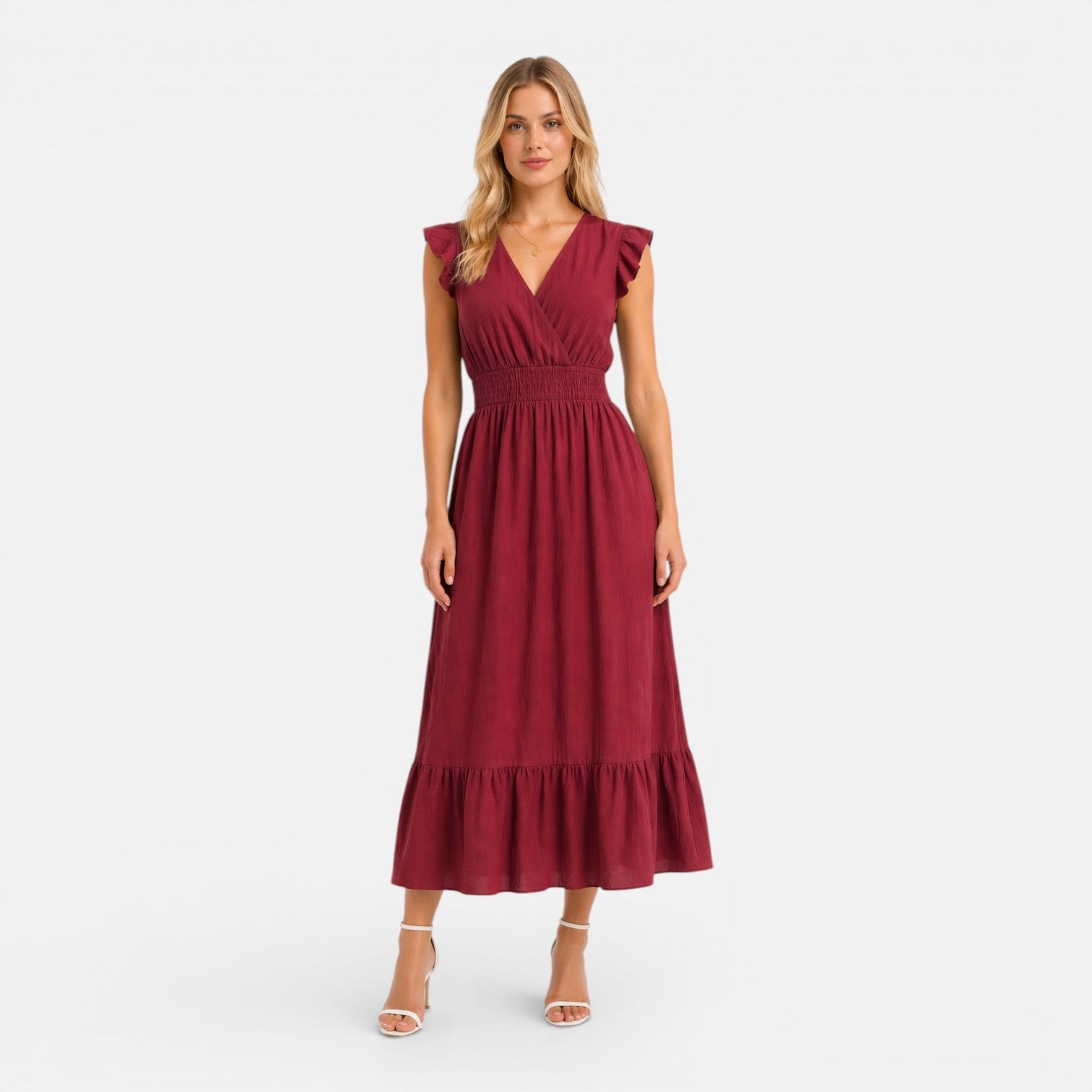Abito Midi Donna in Cotone a Portafoglio Estivo Elegante