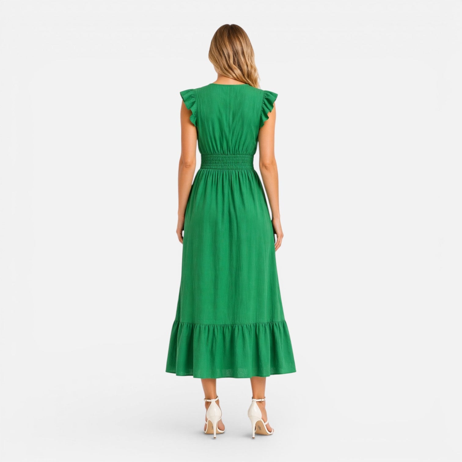 Abito Midi Donna in Cotone a Portafoglio Estivo Elegante