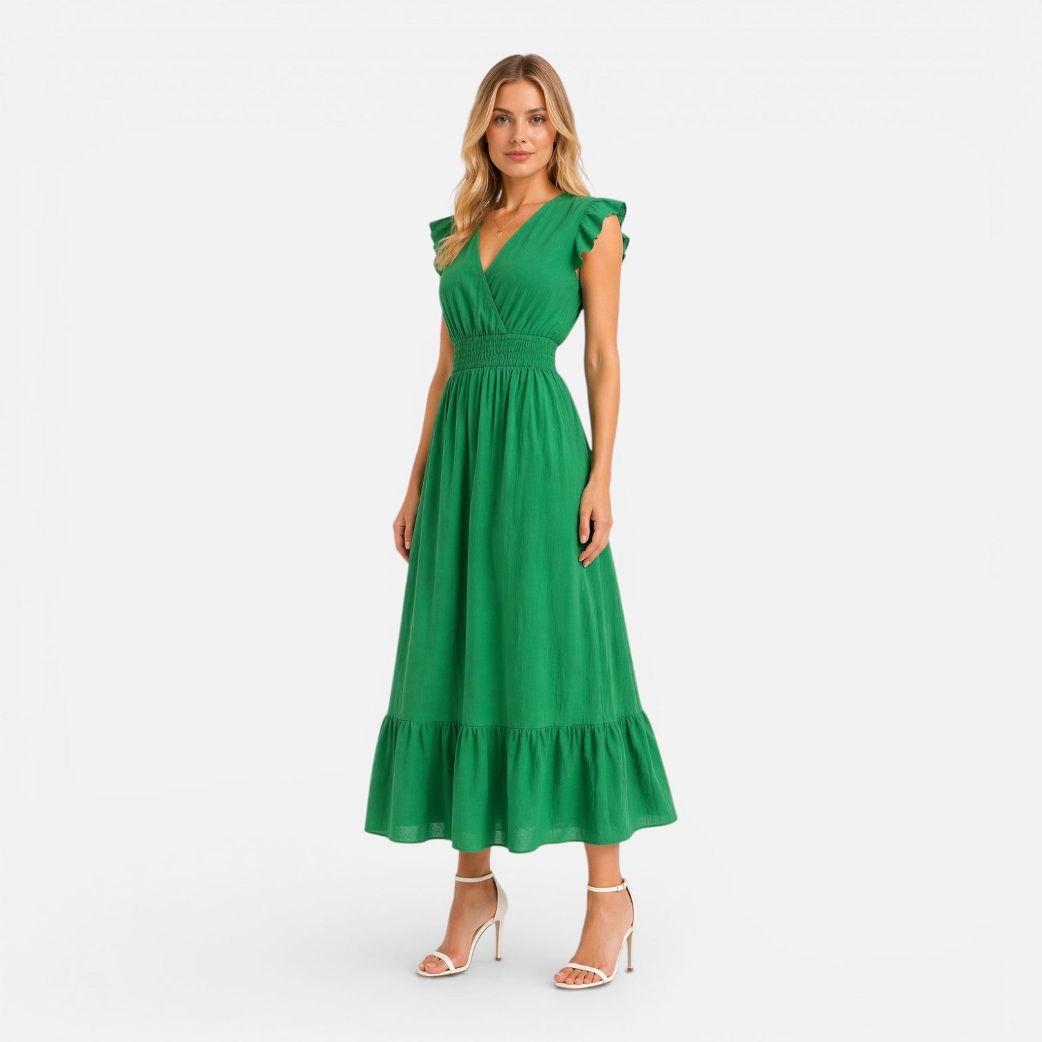 Abito Midi Donna in Cotone a Portafoglio Estivo Elegante