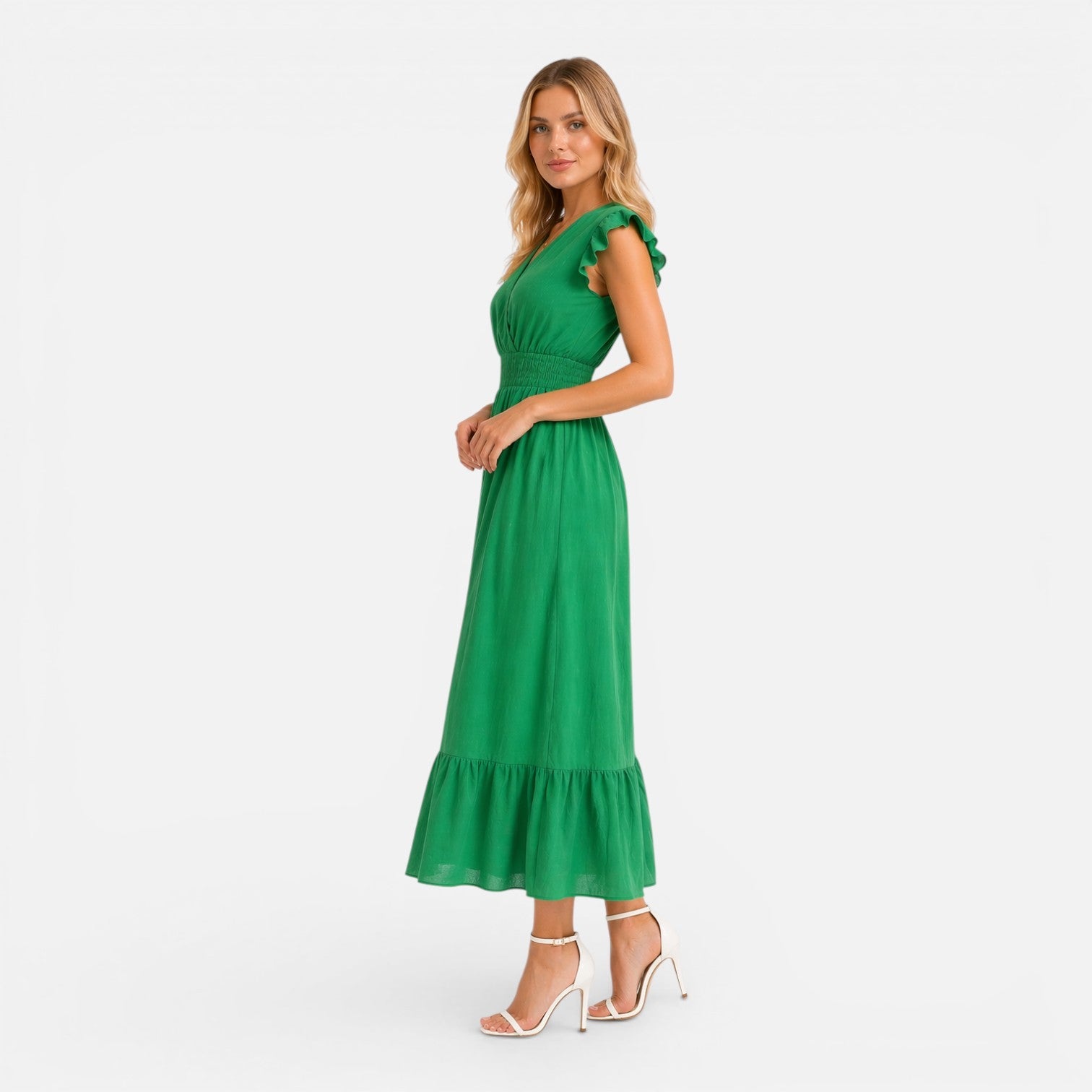 Abito Midi Donna in Cotone a Portafoglio Estivo Elegante
