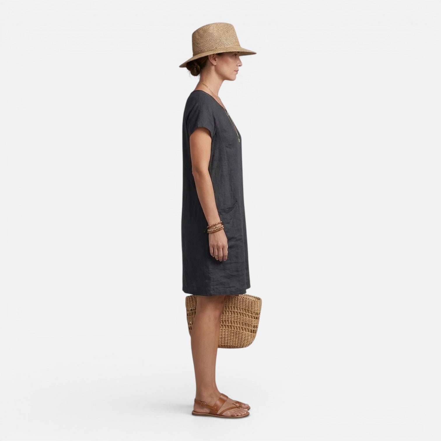 Abito Donna Leggero Linea Dritta Traspirante con Tasche
