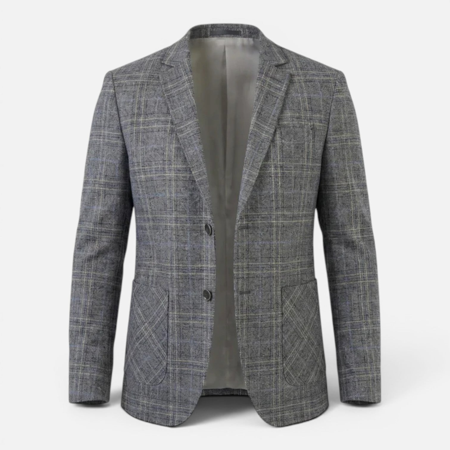 Blazer Uomo a Quadri Slim Fit Sartoriale Elegante