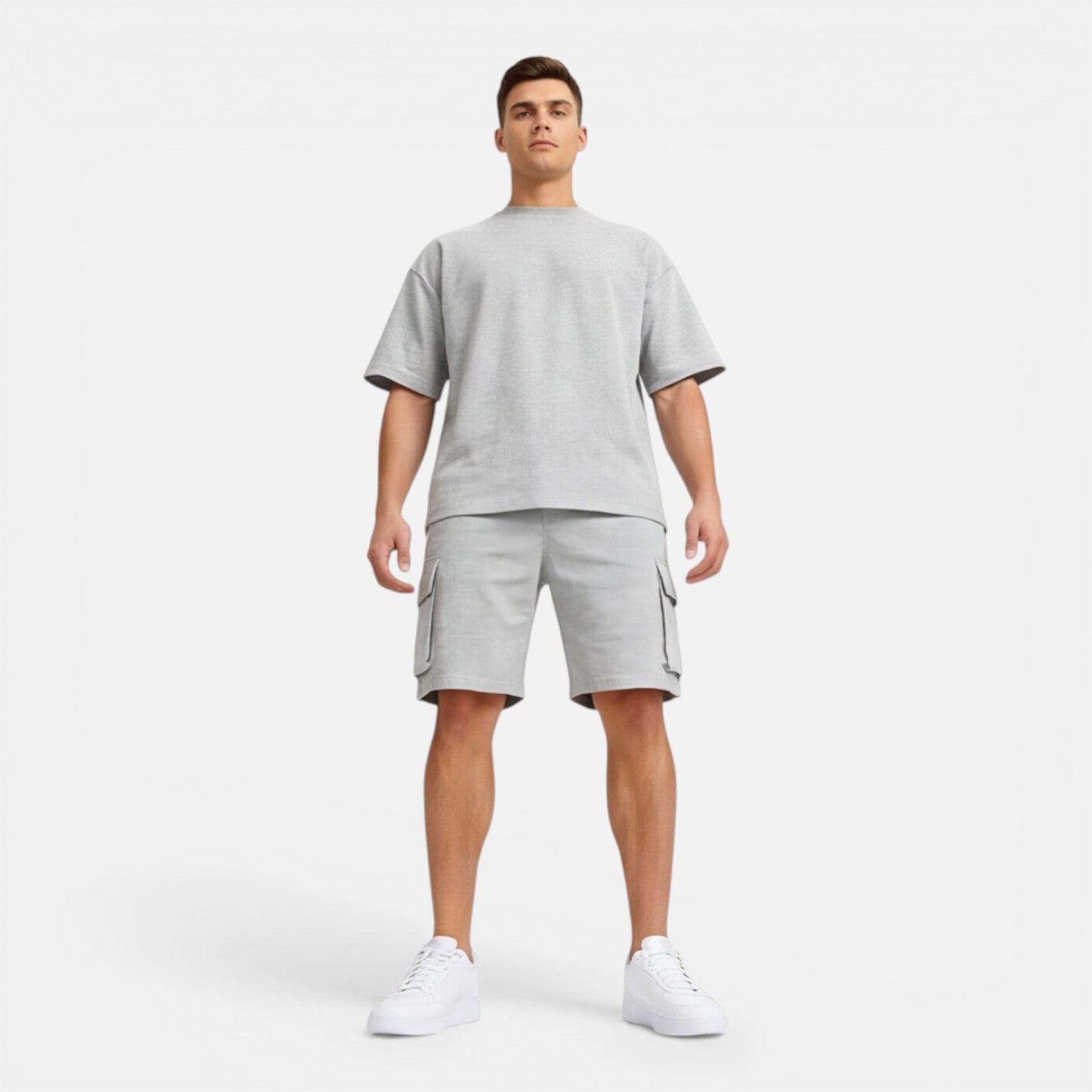 Completo Uomo T-Shirt e Pantaloncini Cargo Estivo Casual