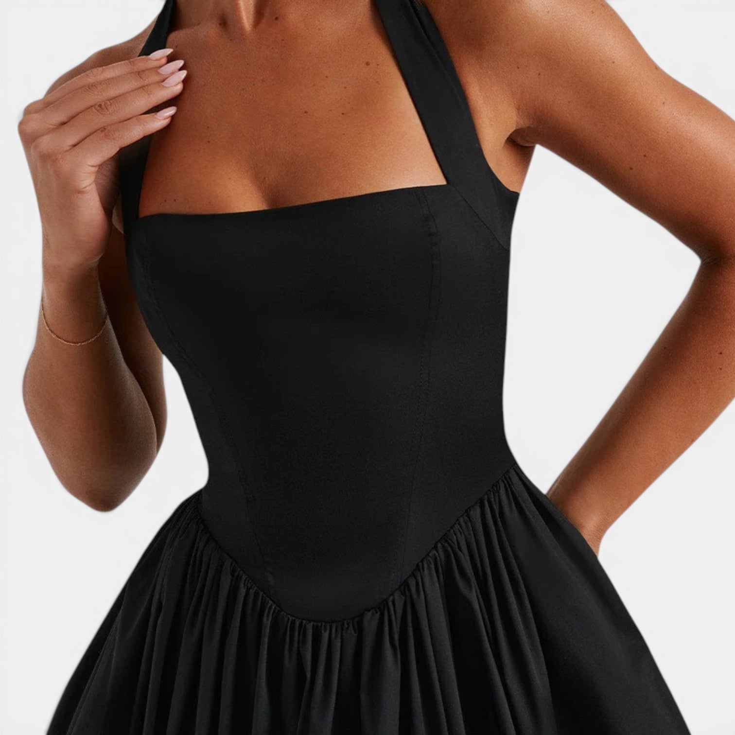 Abito Midi Donna Corsetto Schiena Aperta da Festa
