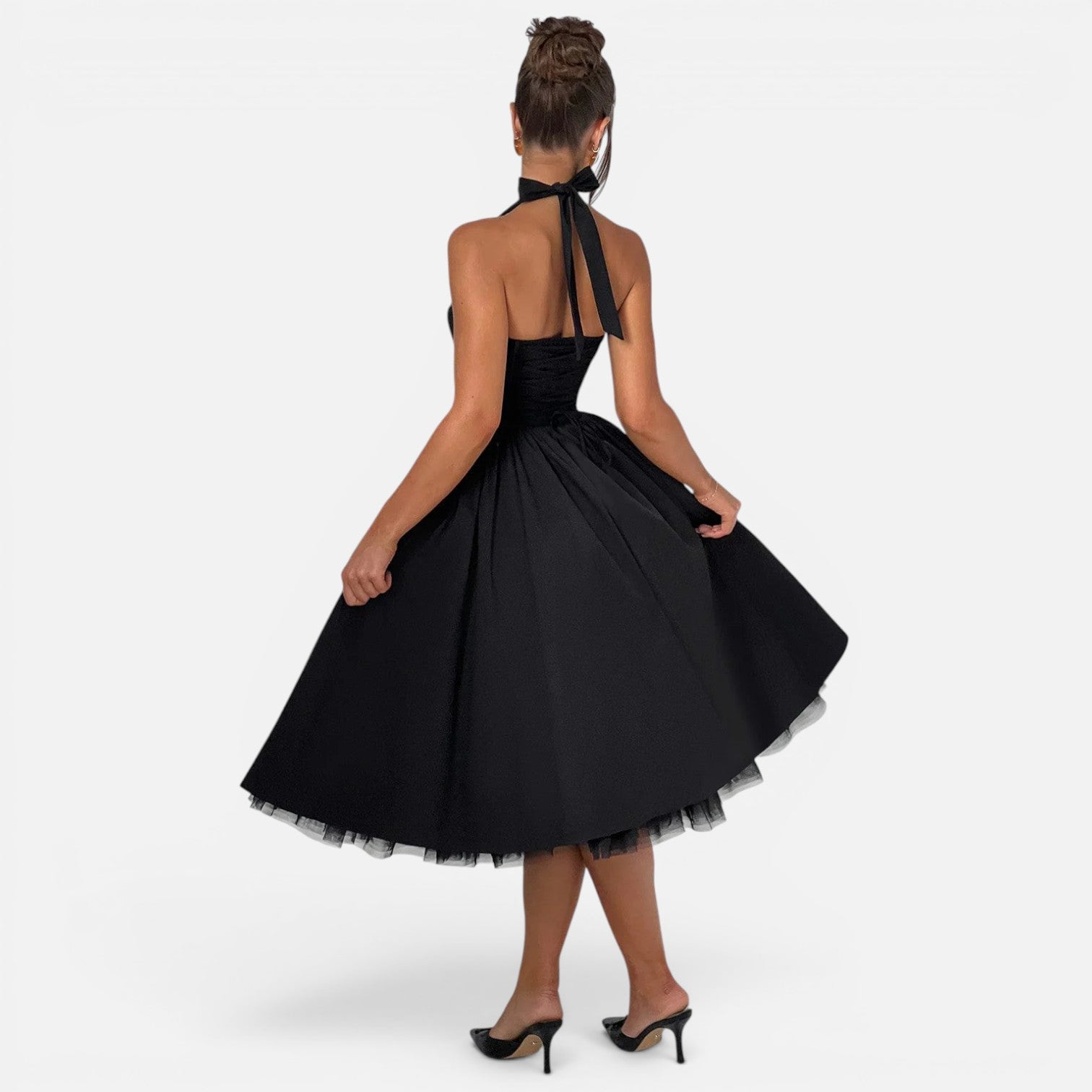 Abito Midi Donna Corsetto Schiena Aperta da Festa