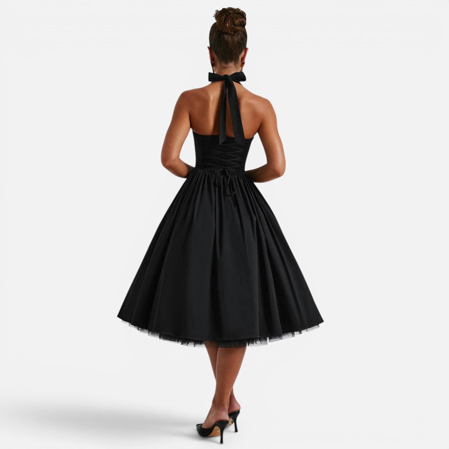 Abito Midi Donna Corsetto Schiena Aperta da Festa