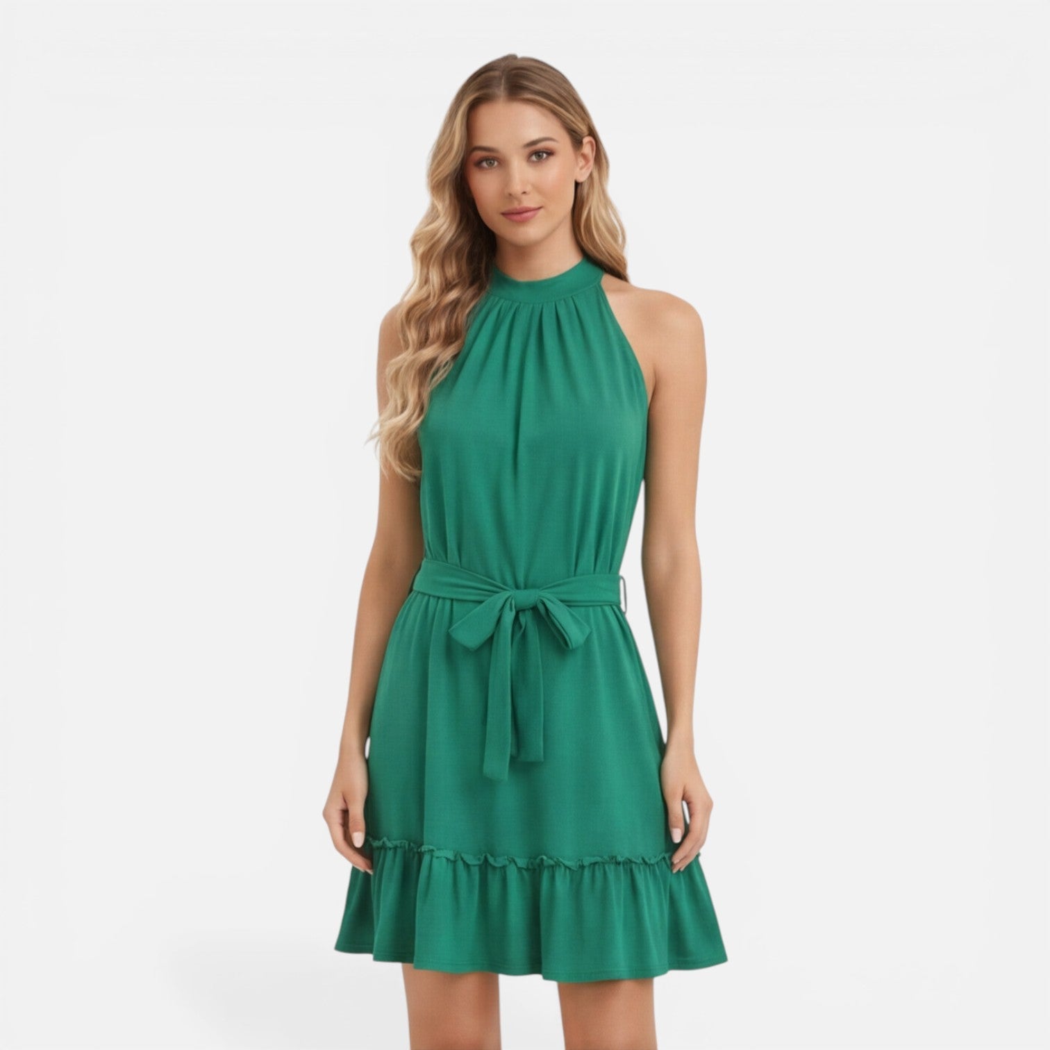 Abito Mini Donna Estivo Collo all'Americana Elegante