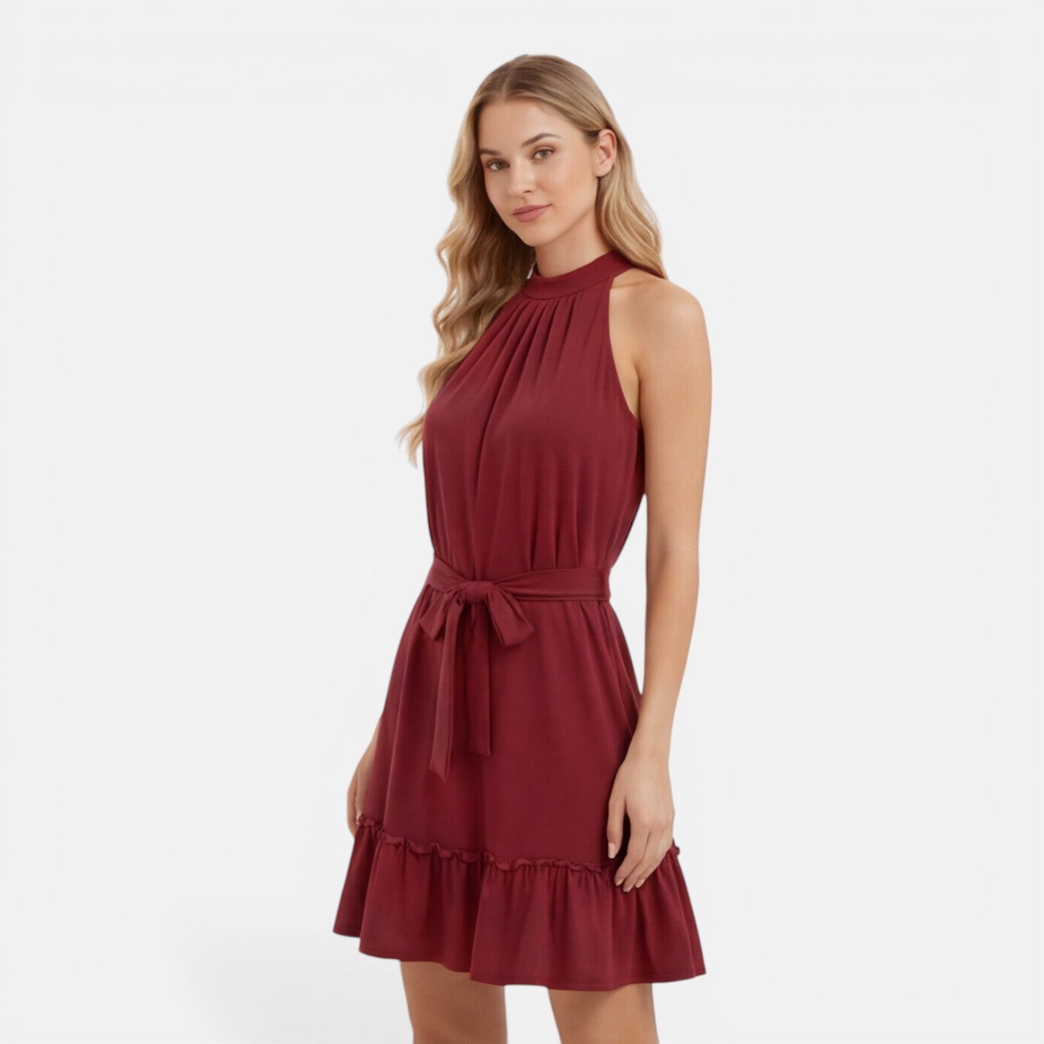 Abito Mini Donna Estivo Collo all'Americana Elegante