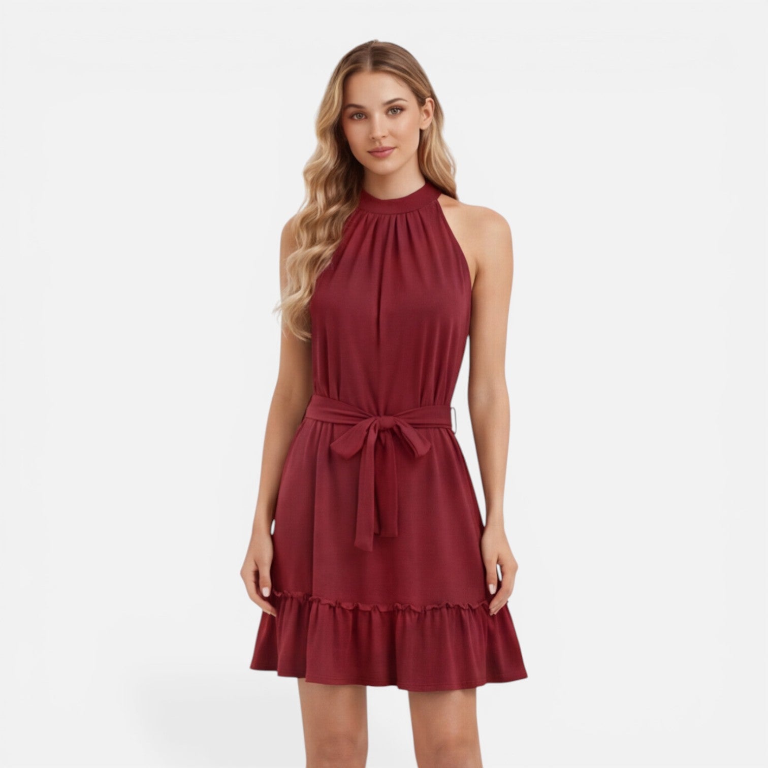 Abito Mini Donna Estivo Collo all'Americana Elegante