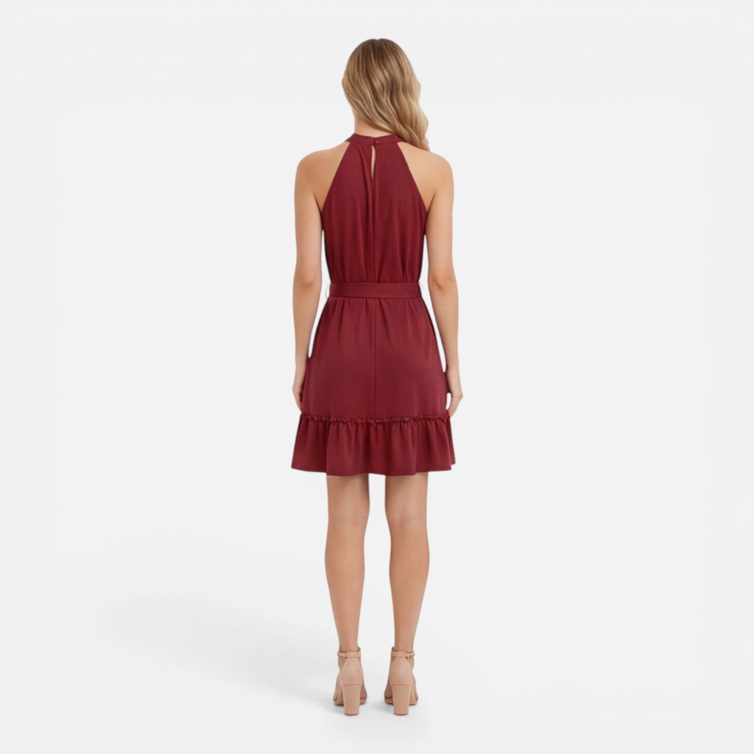 Abito Mini Donna Estivo Collo all'Americana Elegante