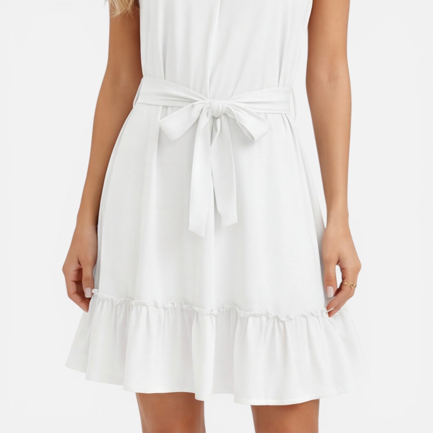 Abito Mini Donna Estivo Collo all'Americana Elegante