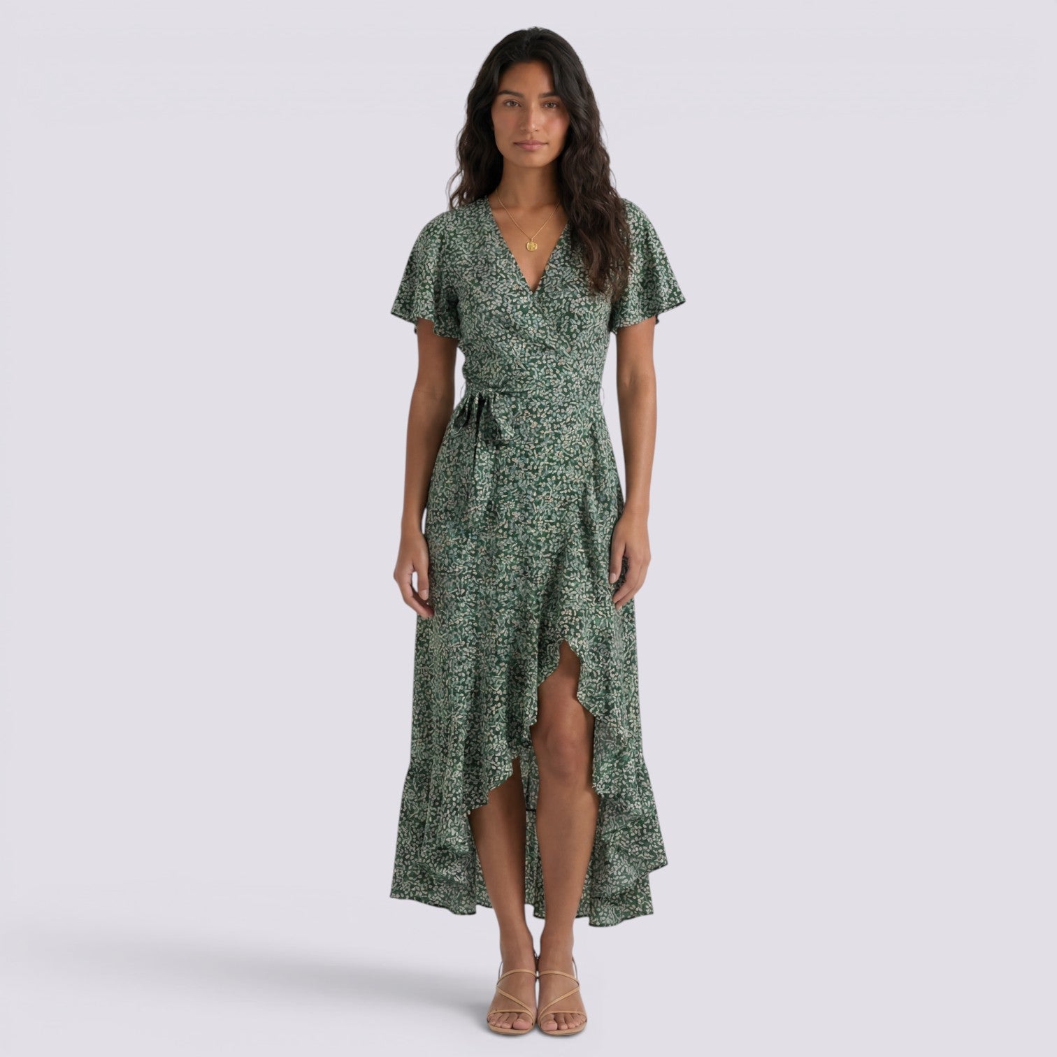 Abito Lungo Donna Floreale Estivo Boho Scollo a V