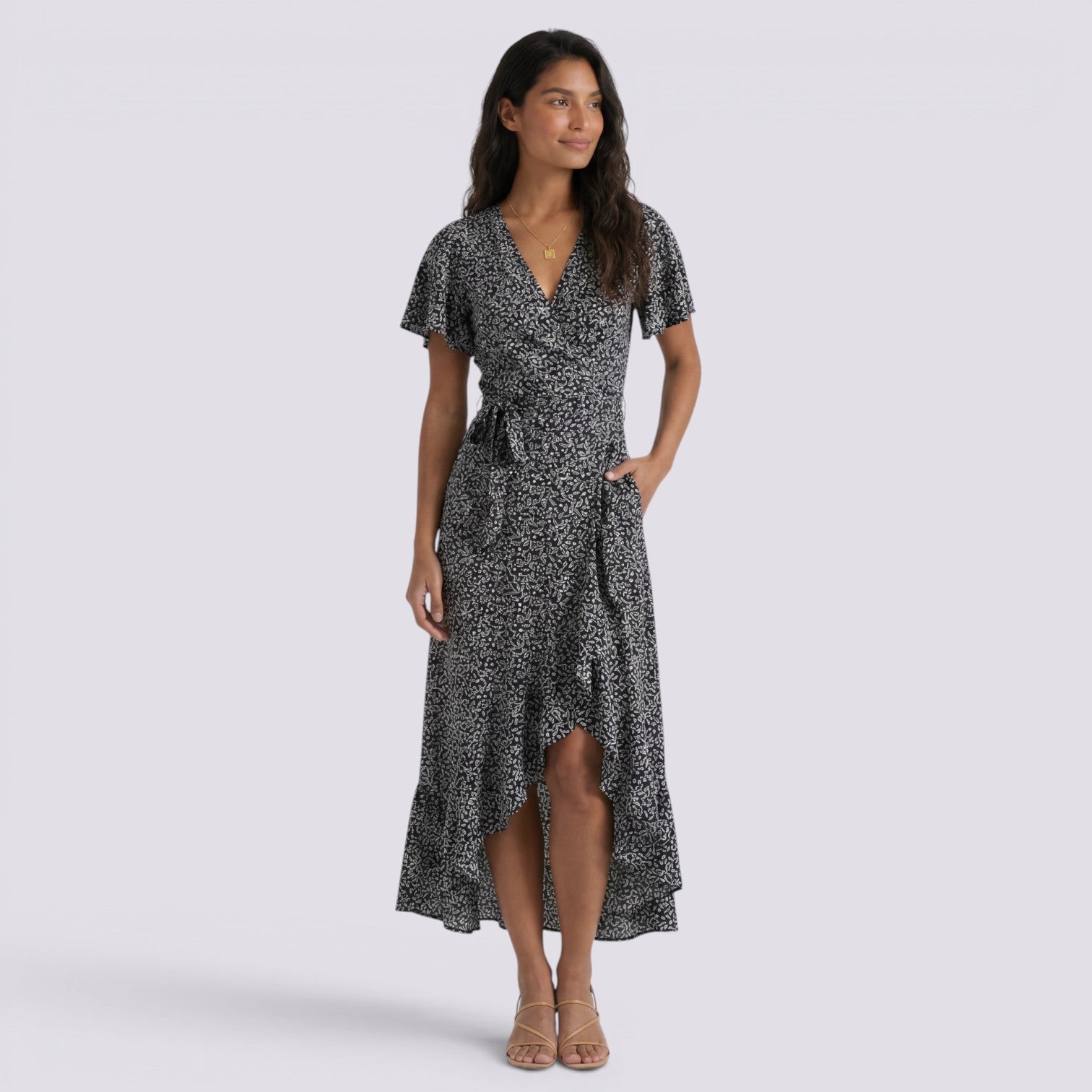 Abito Lungo Donna Floreale Estivo Boho Scollo a V