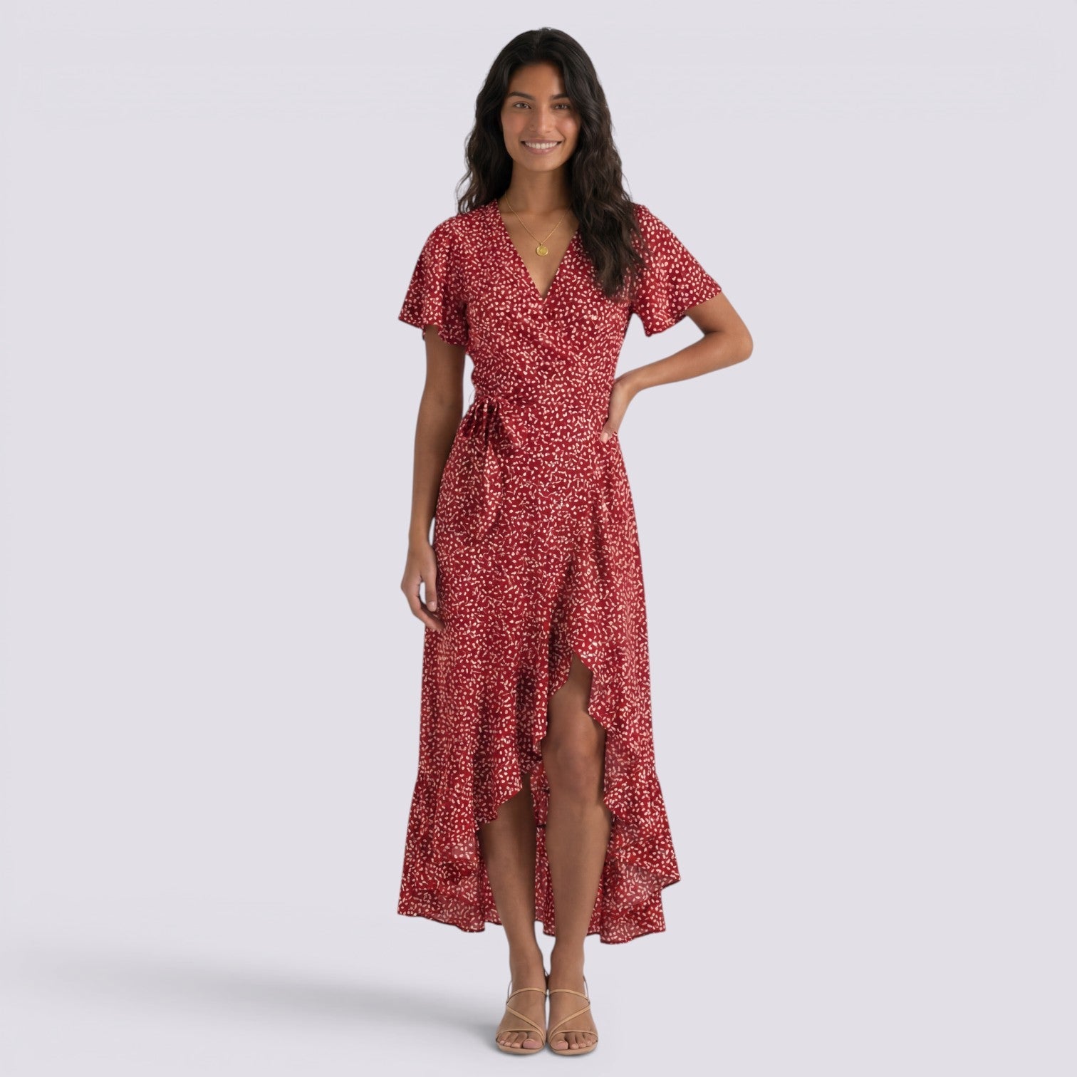 Abito Lungo Donna Floreale Estivo Boho Scollo a V