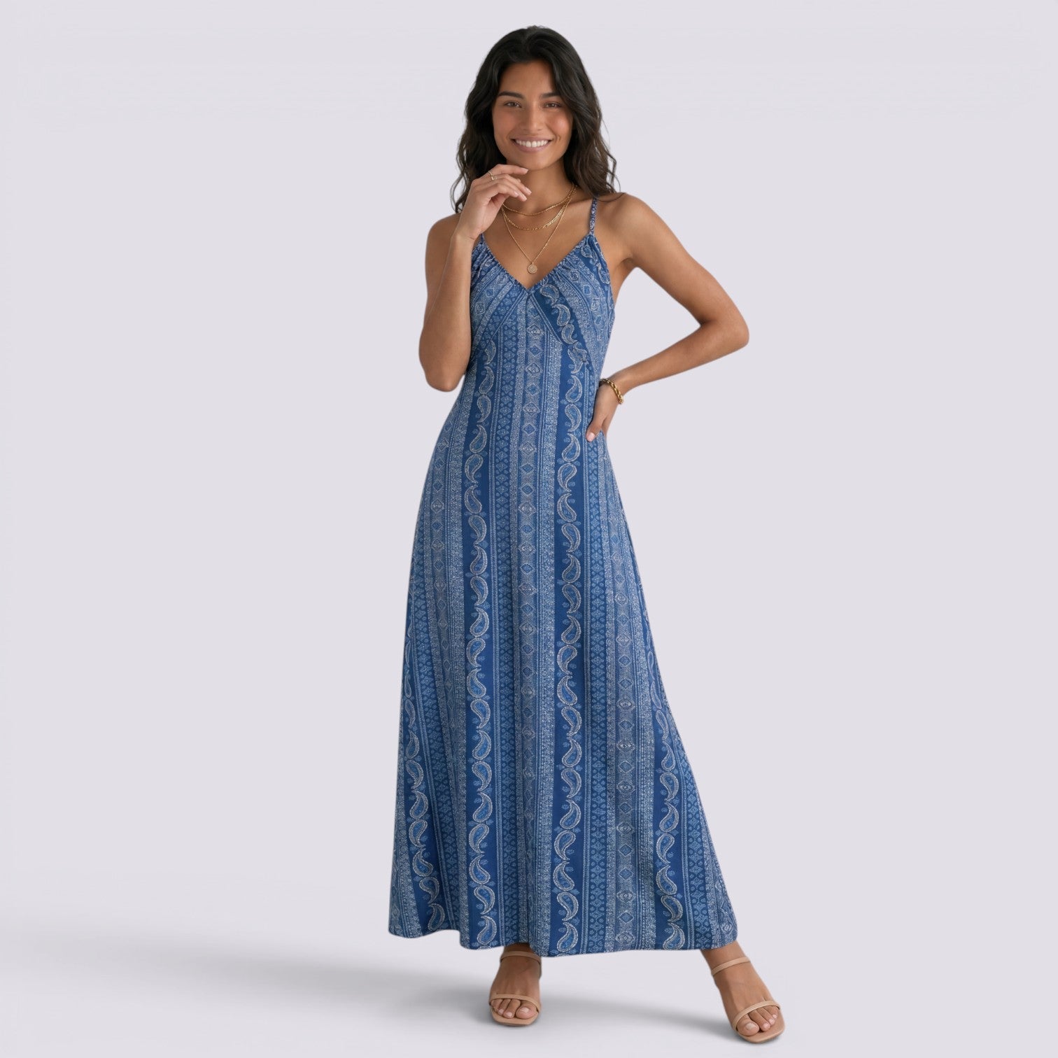Abito Lungo Donna Maxi Boho Estivo Schiena Aperta