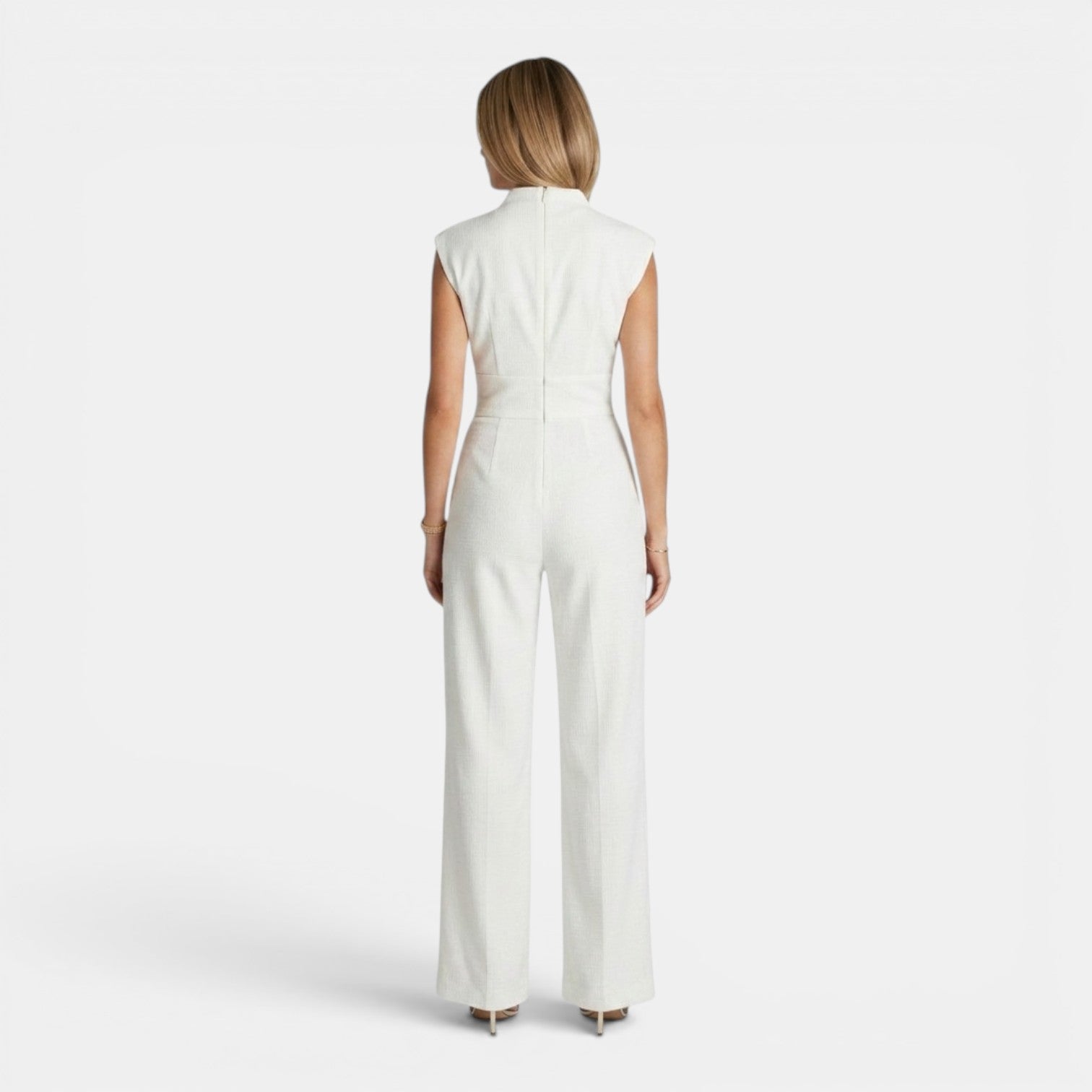 Tuta Donna Elegante Scollo a V Drappeggio Fluido