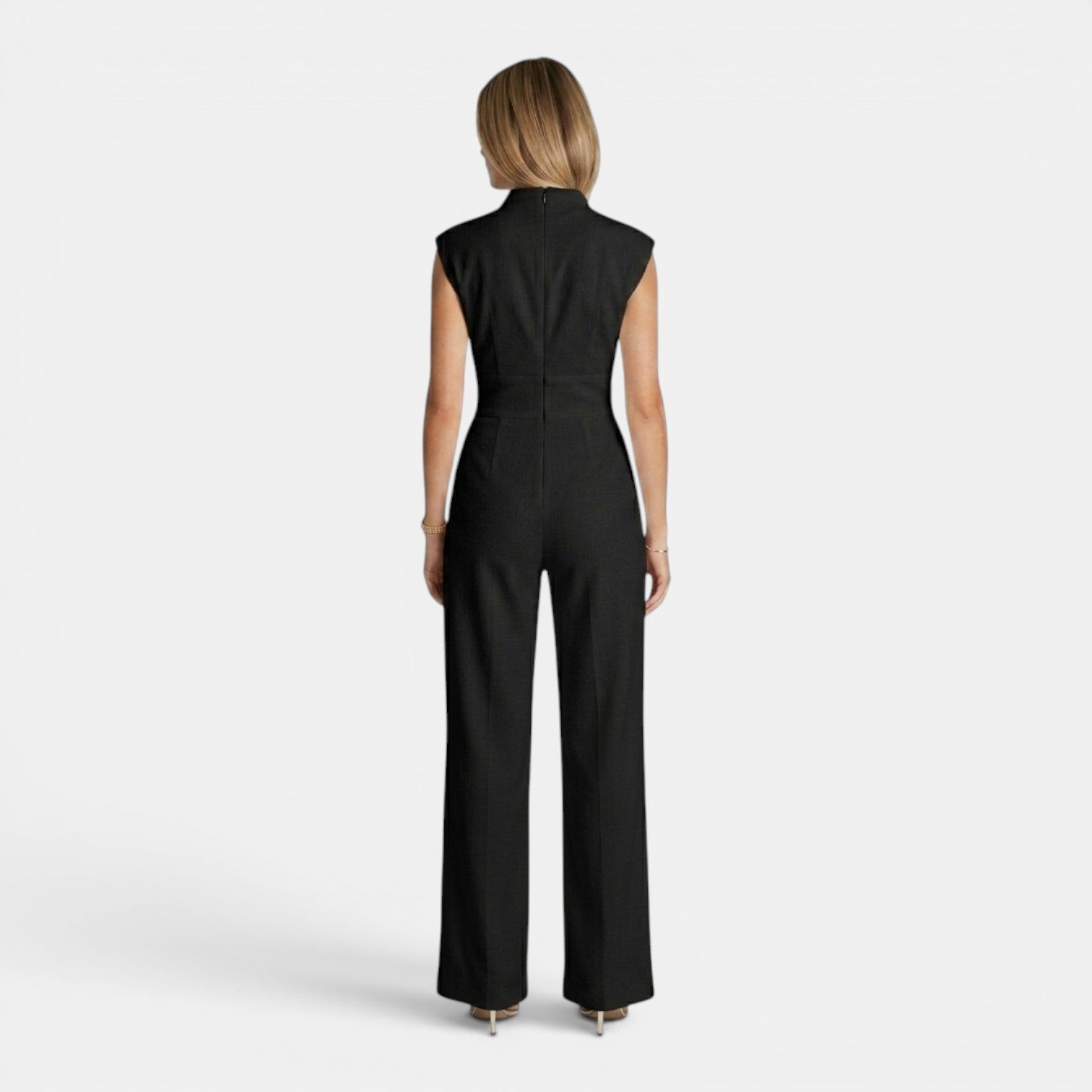Tuta Donna Elegante Scollo a V Drappeggio Fluido