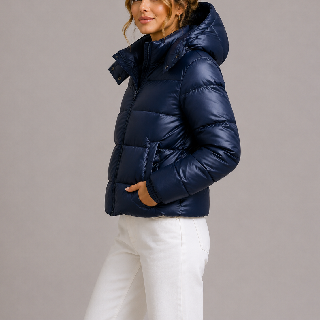 Giacca Donna Invernale Sportiva con Cappuccio Linea Curata