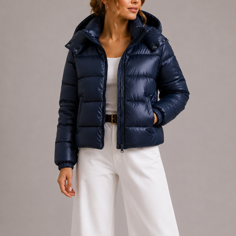 Giacca Donna Invernale Sportiva con Cappuccio Linea Curata