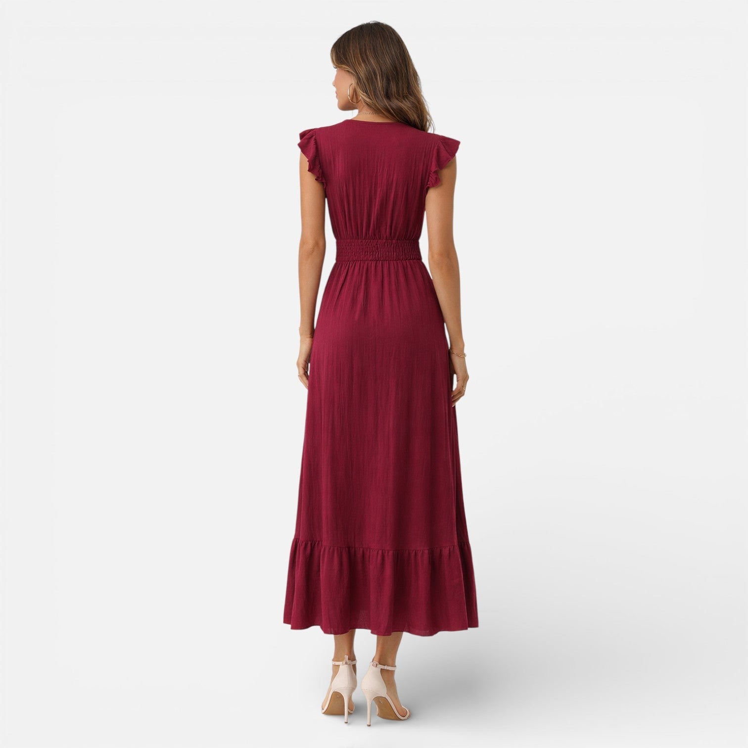 Abito Lungo Donna Smanicato a Portafoglio Elegante