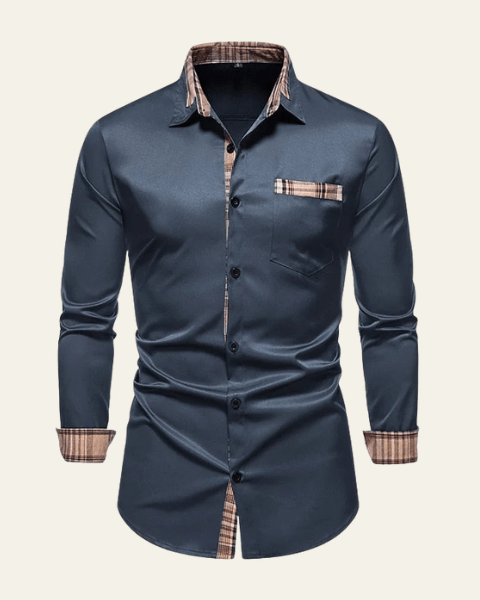 Aurazio Camicia a Quadri con Bottoni da Uomo